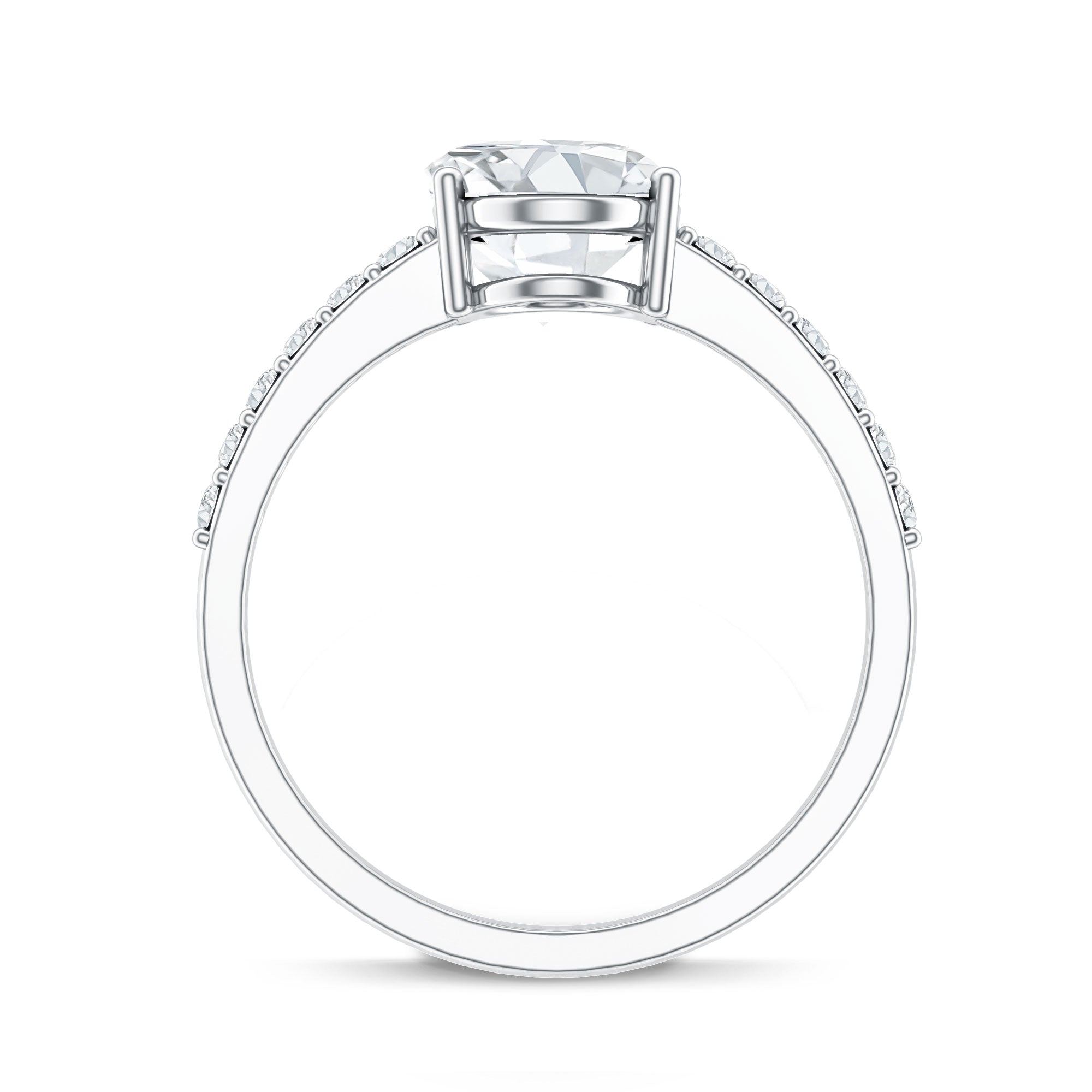 Lab Grown 2 Carat Diamond Oval Engagement Ring with IGI Certificate Lab - ( EF-VS ) - Rosec Jewels