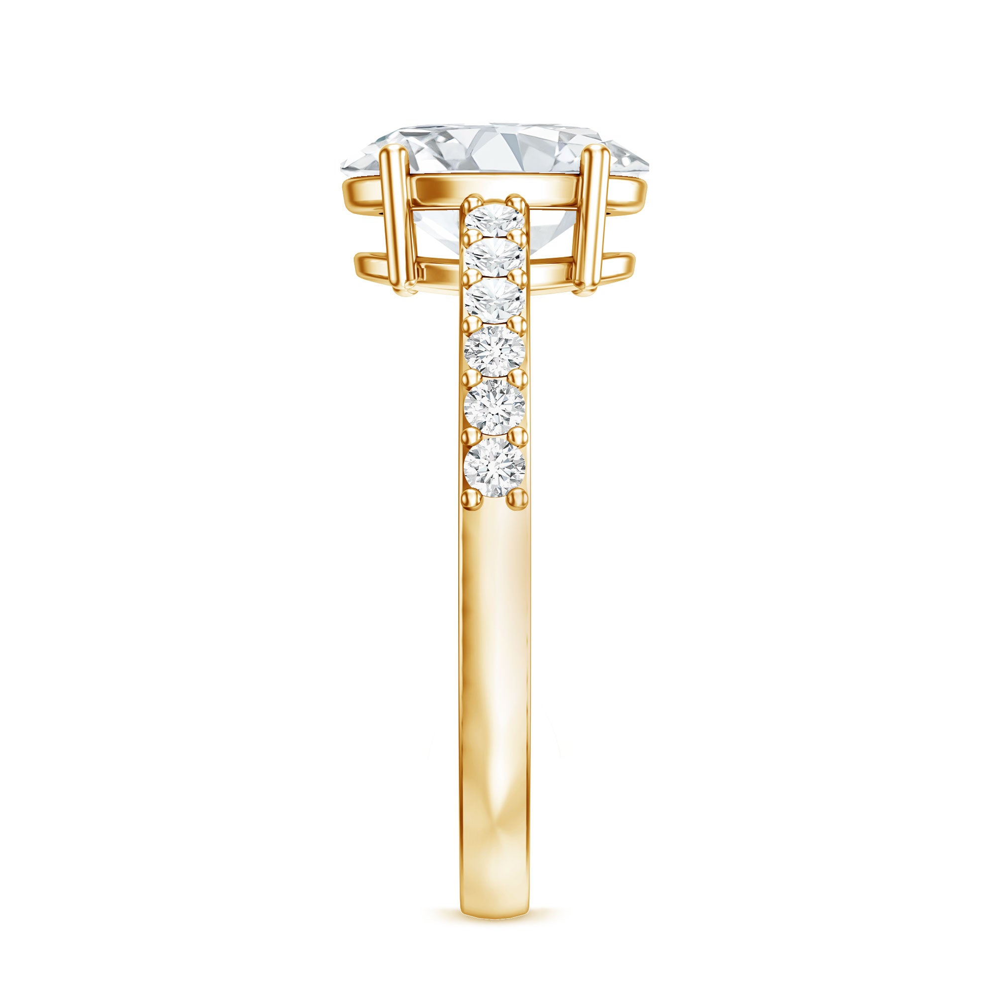 Lab Grown 2 Carat Diamond Oval Engagement Ring with IGI Certificate Lab - ( EF-VS ) - Rosec Jewels
