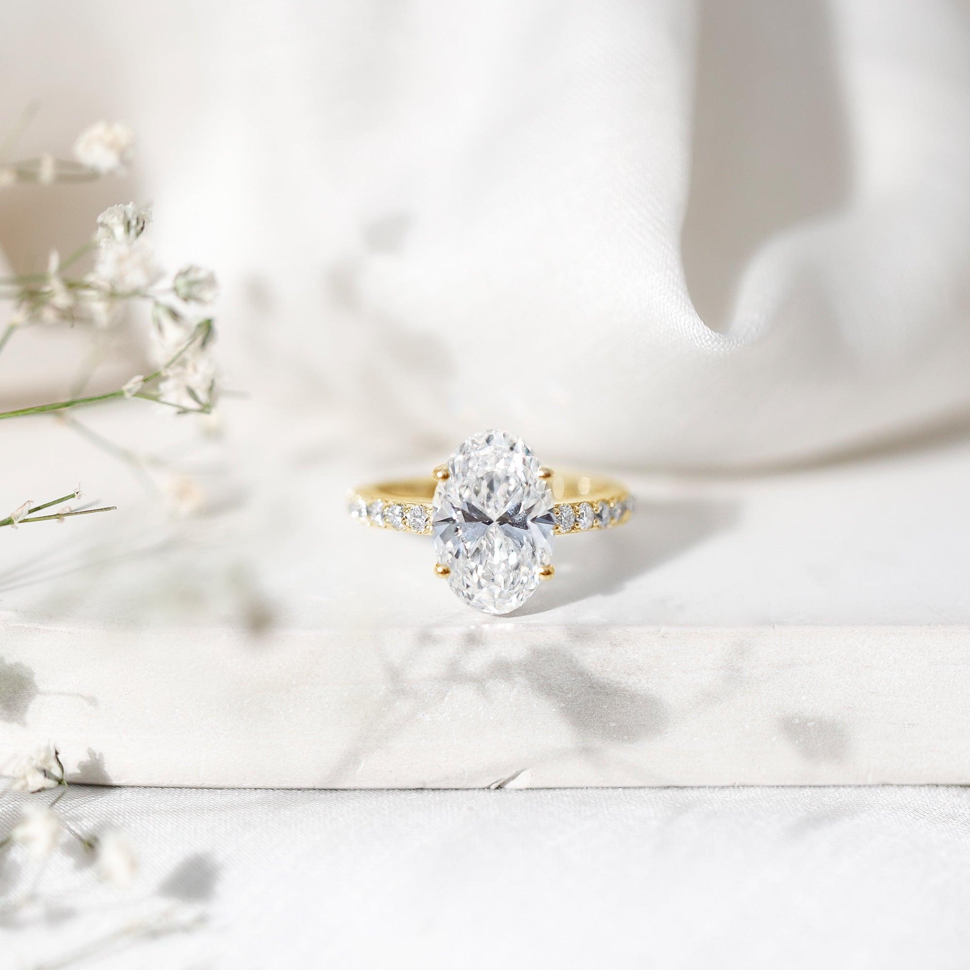 IGI Certified 4 Carat Oval Lab Grown Diamond Huge Engagement Ring Lab - ( EF-VS ) - Rosec Jewels