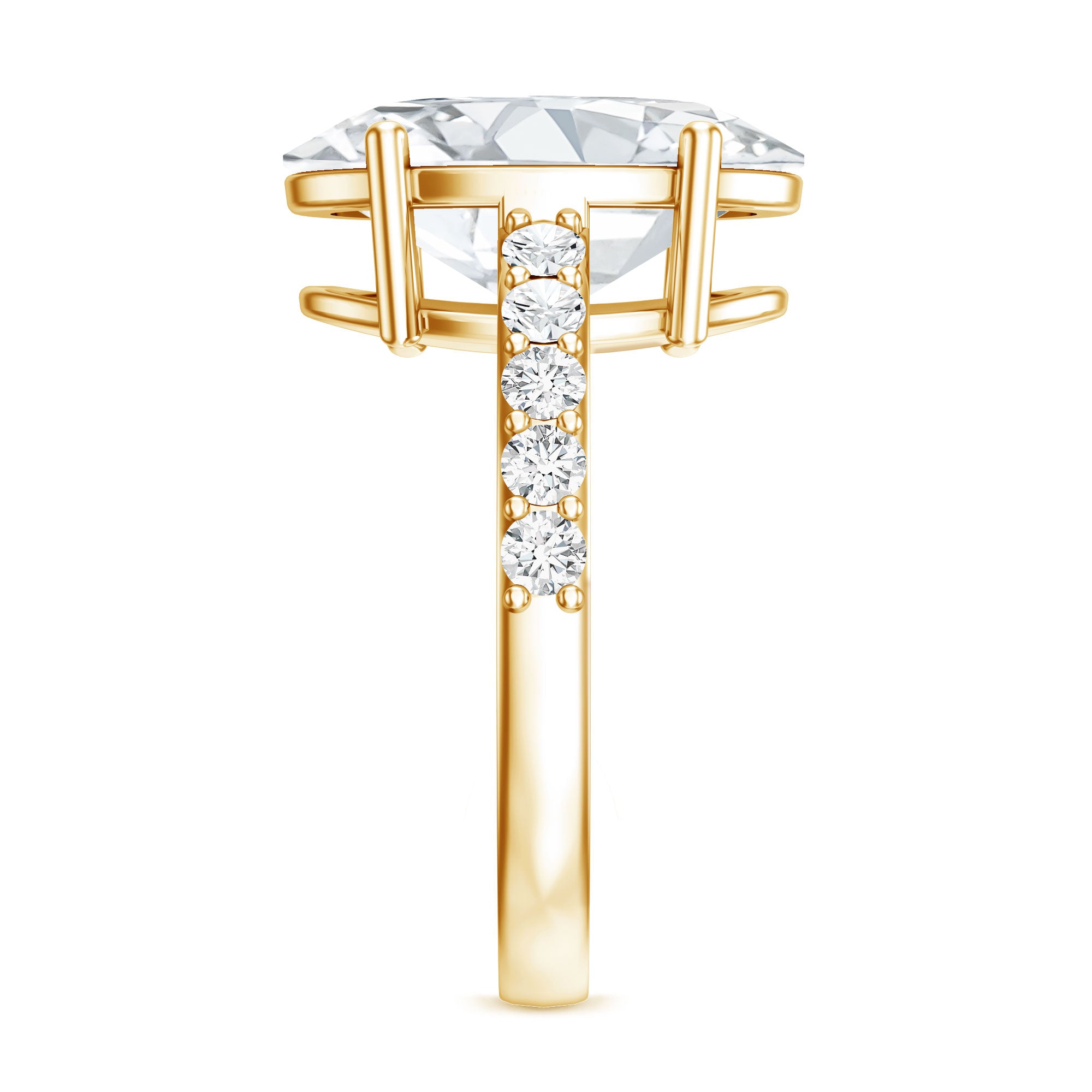 5 Carat Big Lab Grown Diamond Oval Engagement Ring with IGI Certificate Lab - ( E-VS1 ) - Rosec Jewels