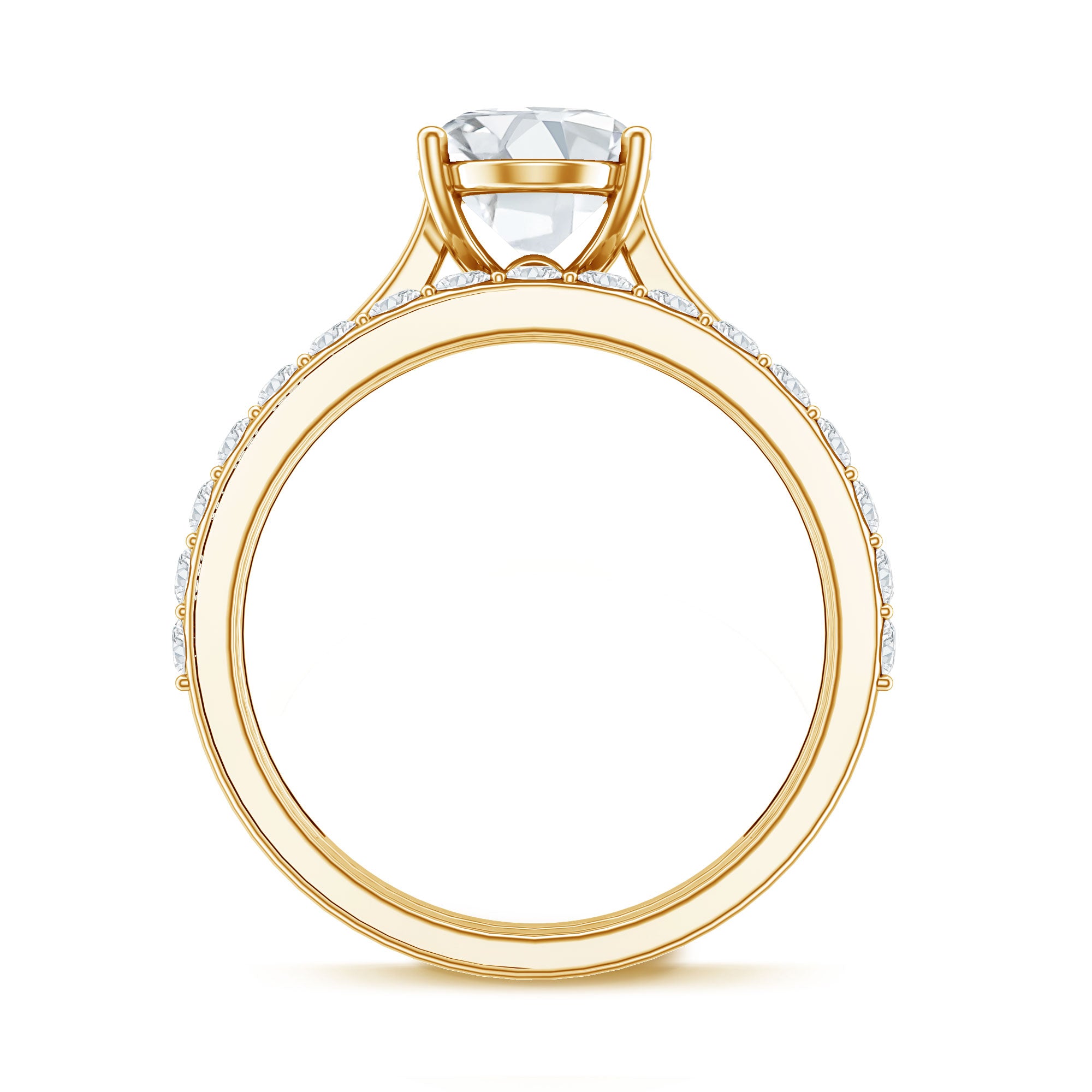 IGI Certified 2 Carat Oval Lab Grown Diamond Bridal Ring Set of 2 Lab - ( EF-VS ) - Rosec Jewels
