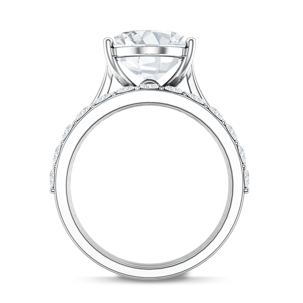 IGI Certified 5 Carat Huge Lab Grown Diamond Oval Engagement Ring with Wedding Band Lab - ( E-VS1 ) - Rosec Jewels