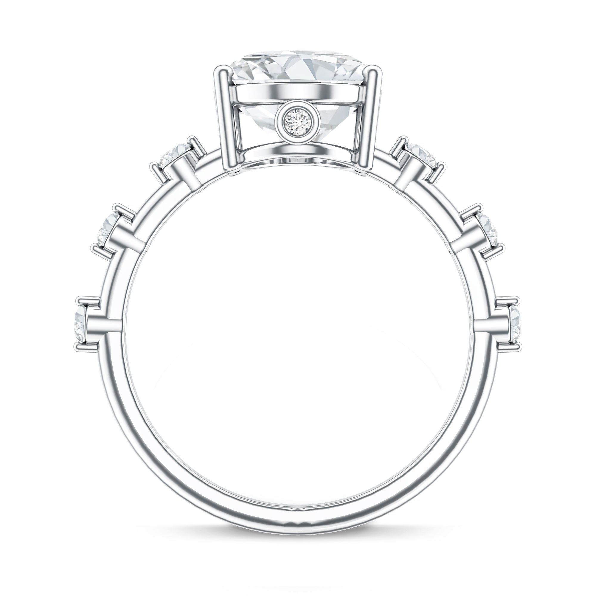 3 Carat Oval Lab Grown Diamond Solitaire Engagement Ring with IGI Certificate Lab - ( E-VS1 ) - Rosec Jewels