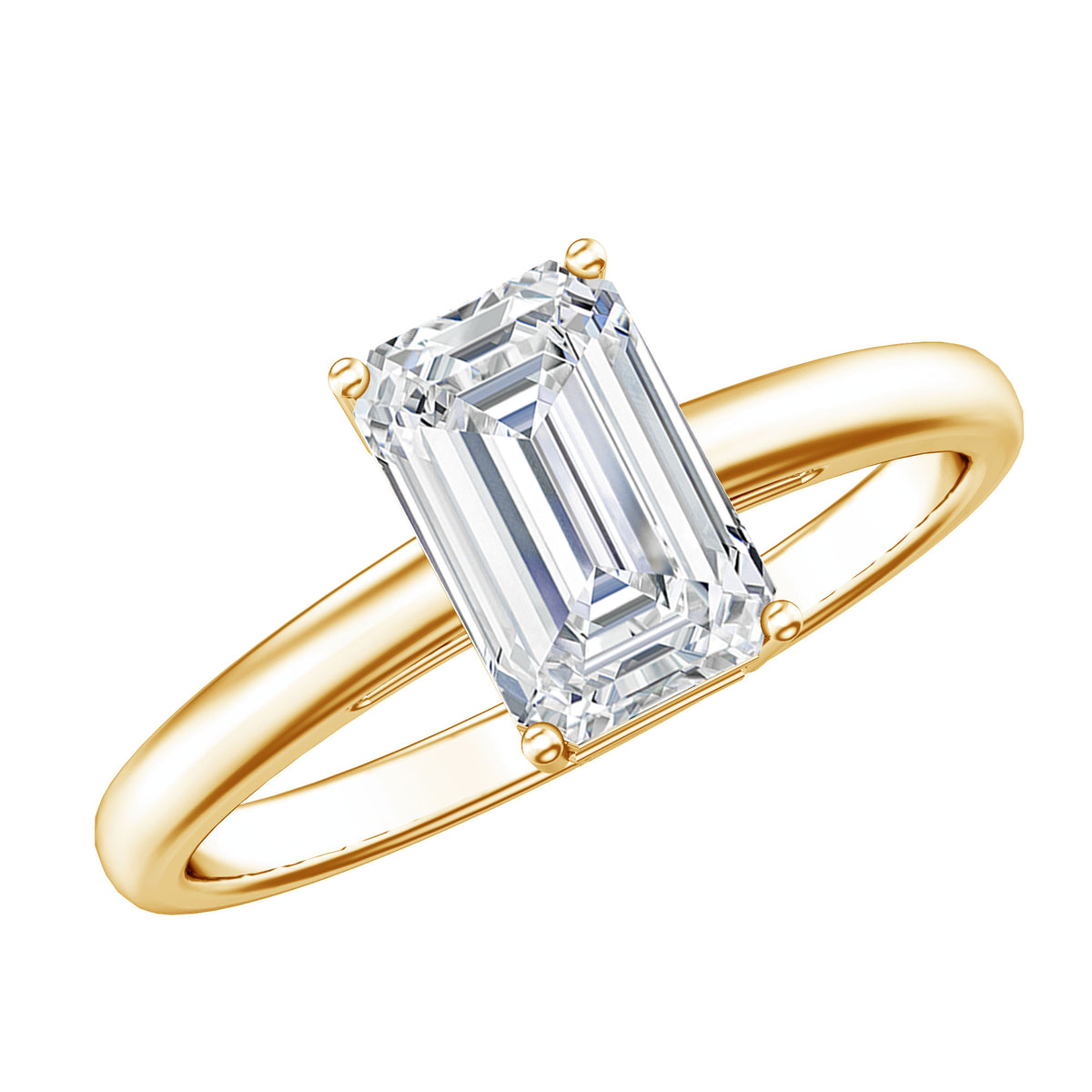 Emerald Cut 2 Carat Engagement Ring with IGI Certified Lab Diamond Lab - ( E-VS1 ) - Rosec Jewels