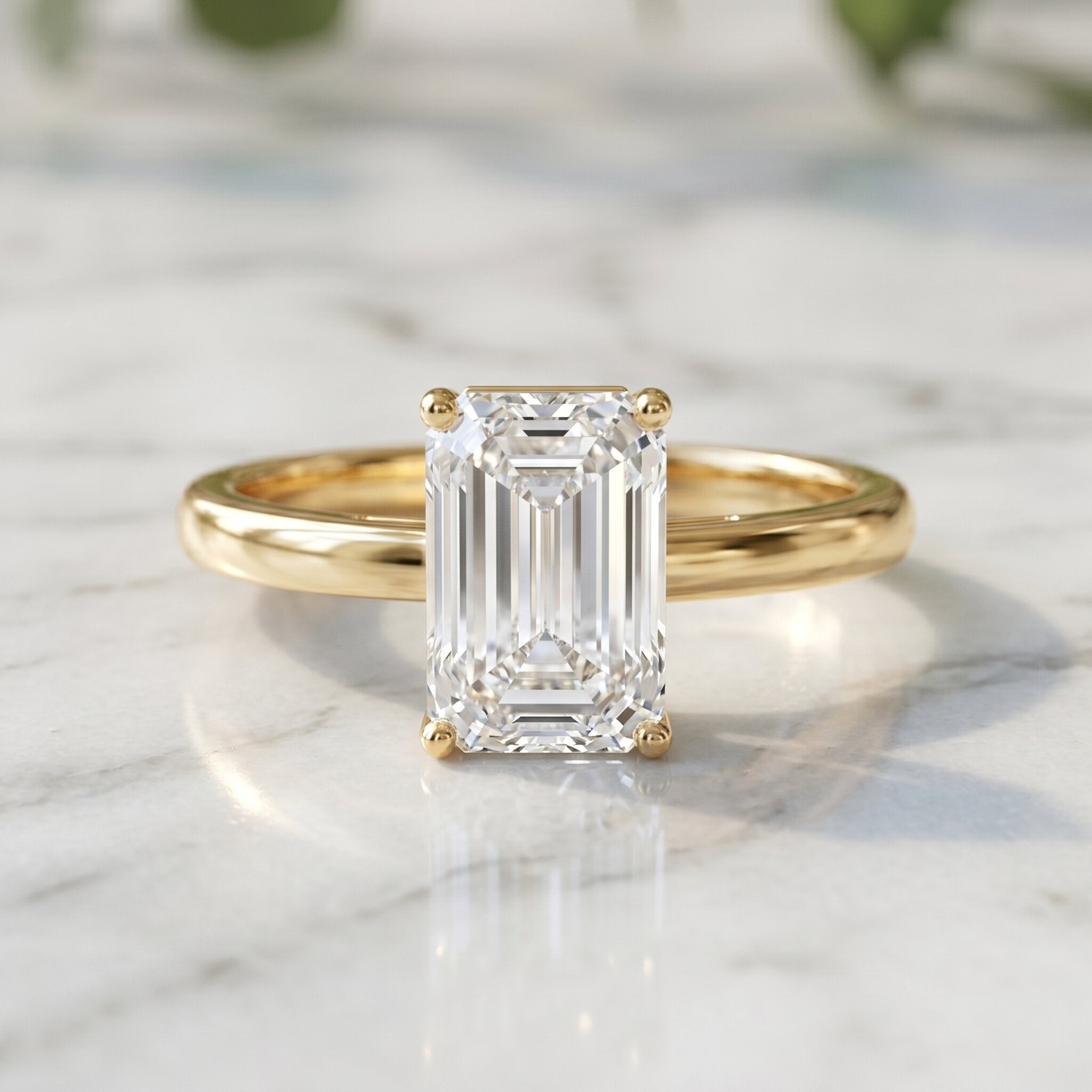 Emerald Cut 2 Carat Engagement Ring with IGI Certified Lab Diamond Lab - ( EF-VS ) - Rosec Jewels