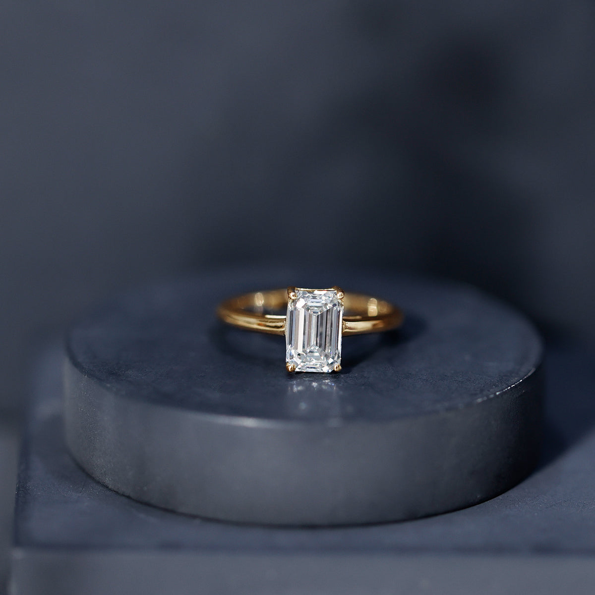 Emerald Cut 2 Carat Engagement Ring with IGI Certified Lab Diamond Lab - ( E-VS1 ) - Rosec Jewels