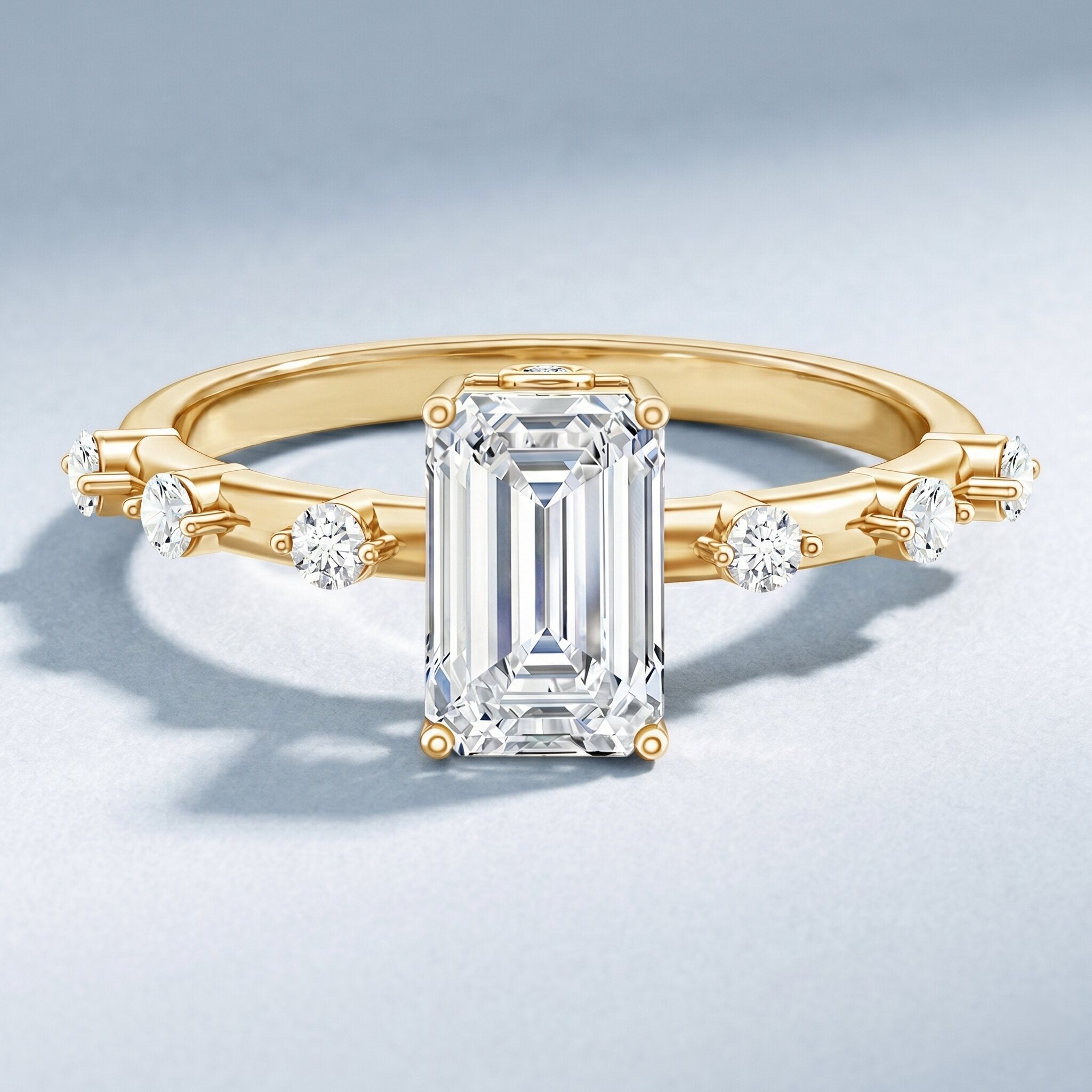 Emerald Cut 2 Carat Lab Grown Diamond Engagement Ring IGI Certified Lab - ( E-VS1 ) - Rosec Jewels