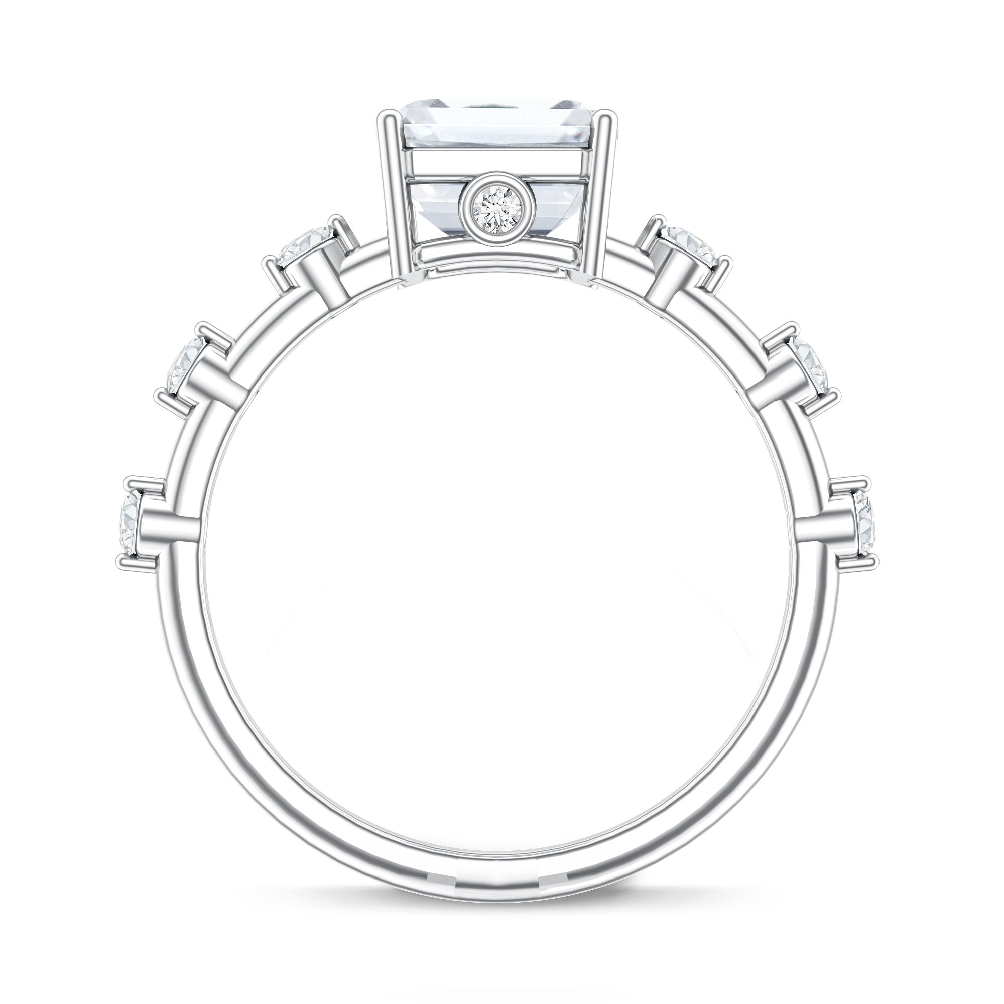 IGI Certified 3 Carat Emerald Cut Lab Grown Diamond Engagement Ring Lab - ( EF-VS ) - Rosec Jewels