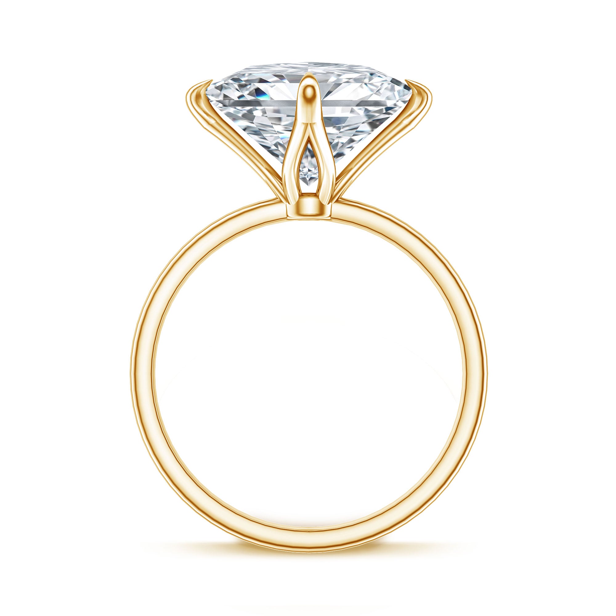 Solitaire 5 Carat Princess Cut Lab Grown Diamond Huge Engagement Ring with IGI Certificate Lab - ( E-VS1 ) - Rosec Jewels