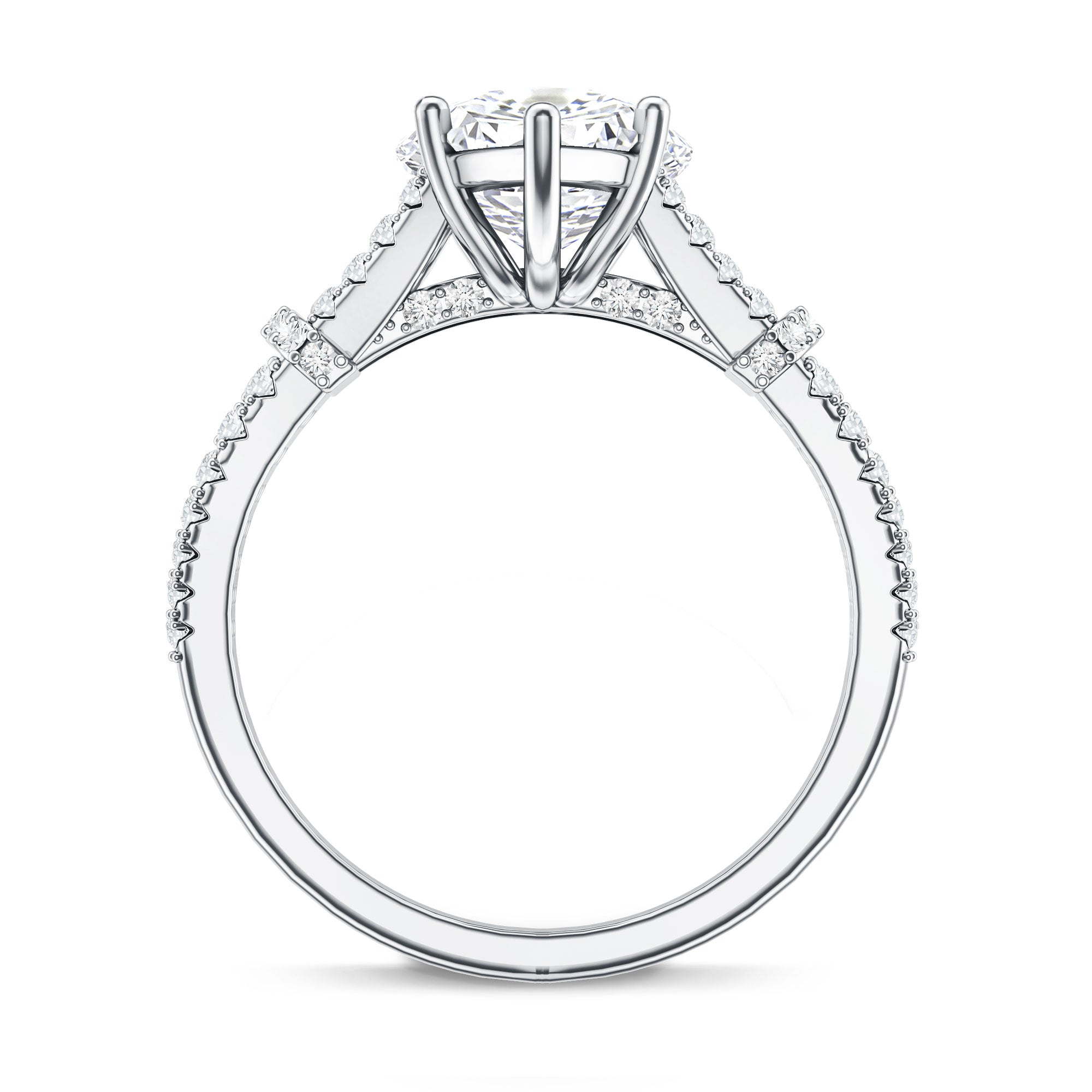 Rosec Jewels-Vintage Inspired Marquise Cut Lab Grown Diamond Split Shank Engagement Ring IGI Certified 3 Carat