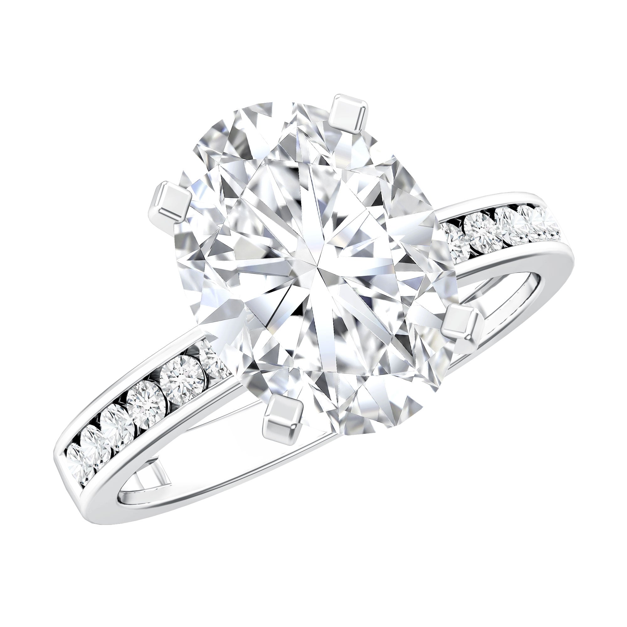 IGI Certified 3 Carat Lab Grown Diamond Oval Engagement Ring for Women Lab - ( E-VS1 ) - Rosec Jewels