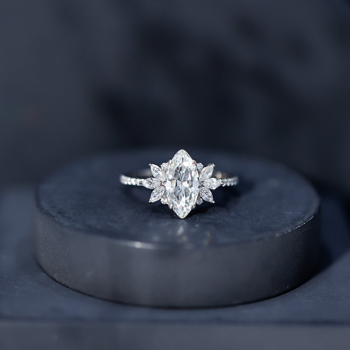 IGI Certified Marquise Cut Lab Created Diamond 2 Carat Engagement Ring for Women Lab - ( E-VS1 ) - Rosec Jewels
