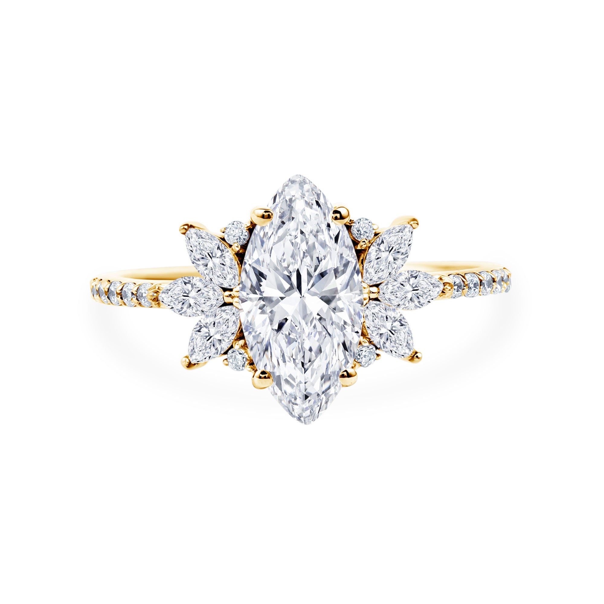 Rosec Jewels-Marquise Cut Lab Created Diamond 2 Carat Engagement Ring for Women