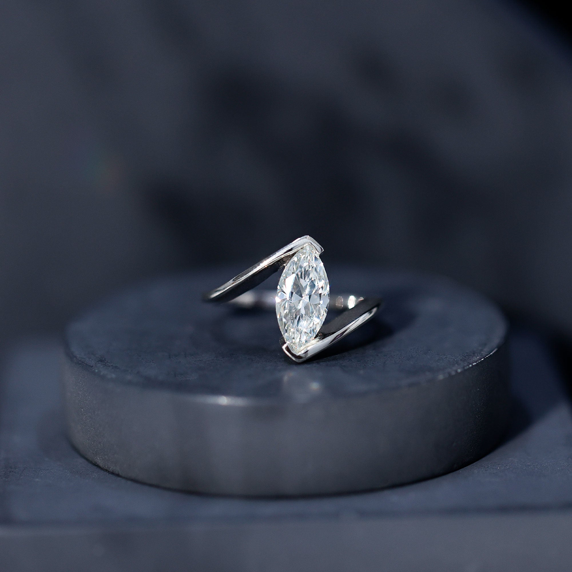 Marquise Cut 2 Carat Lab Grown Diamond Engagement Ring Lab - ( EF-VS ) - Rosec Jewels