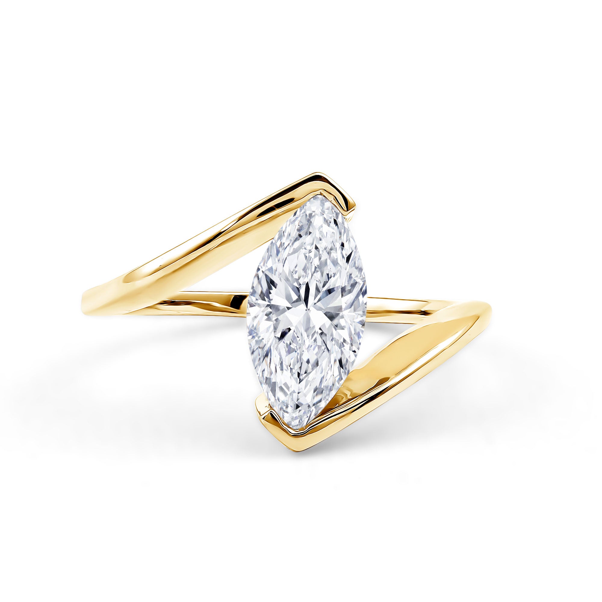 Marquise Cut 2 Carat Lab Grown Diamond Engagement Ring Lab - ( EF-VS ) - Rosec Jewels