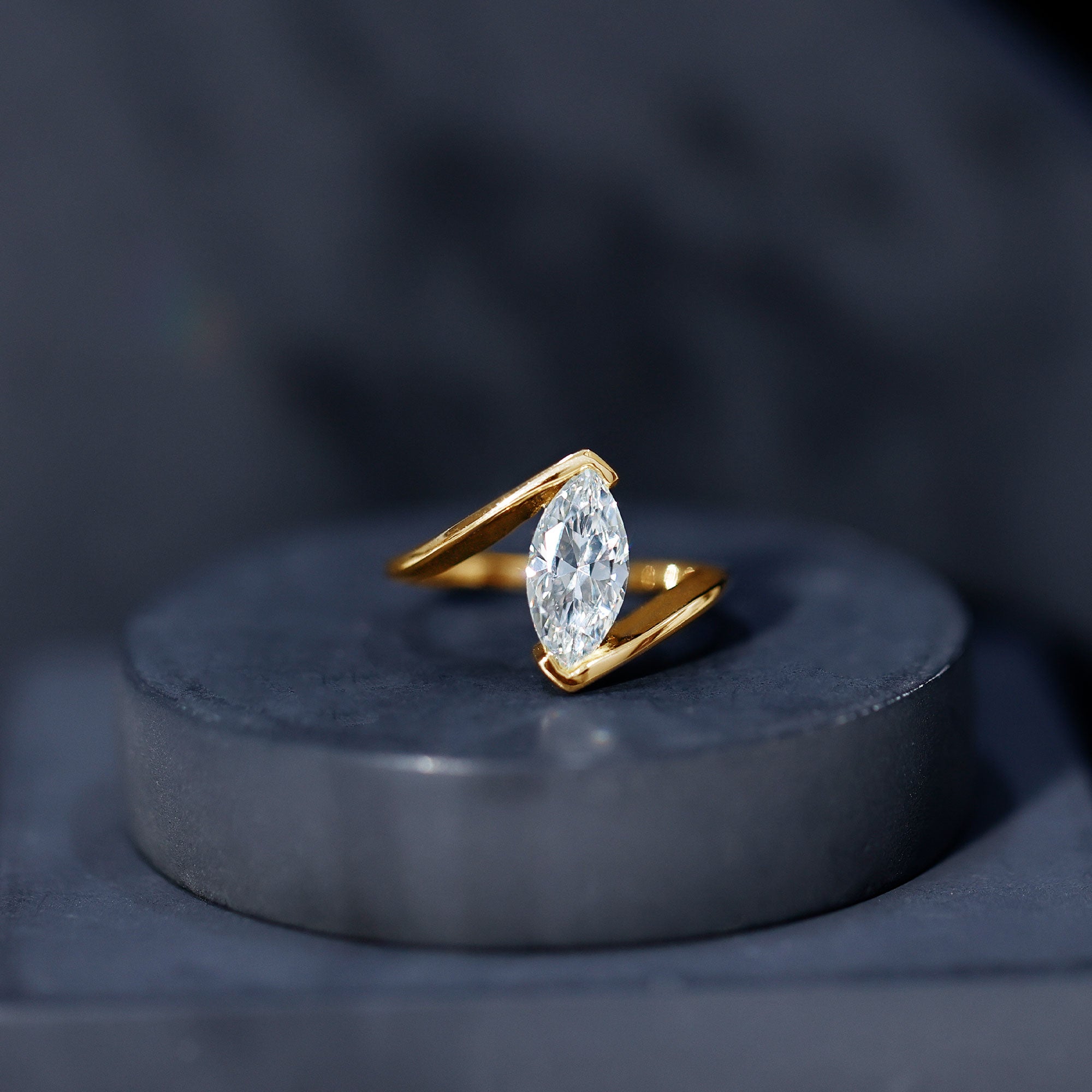 Marquise Cut 2 Carat Lab Grown Diamond Engagement Ring Lab - ( EF-VS ) - Rosec Jewels