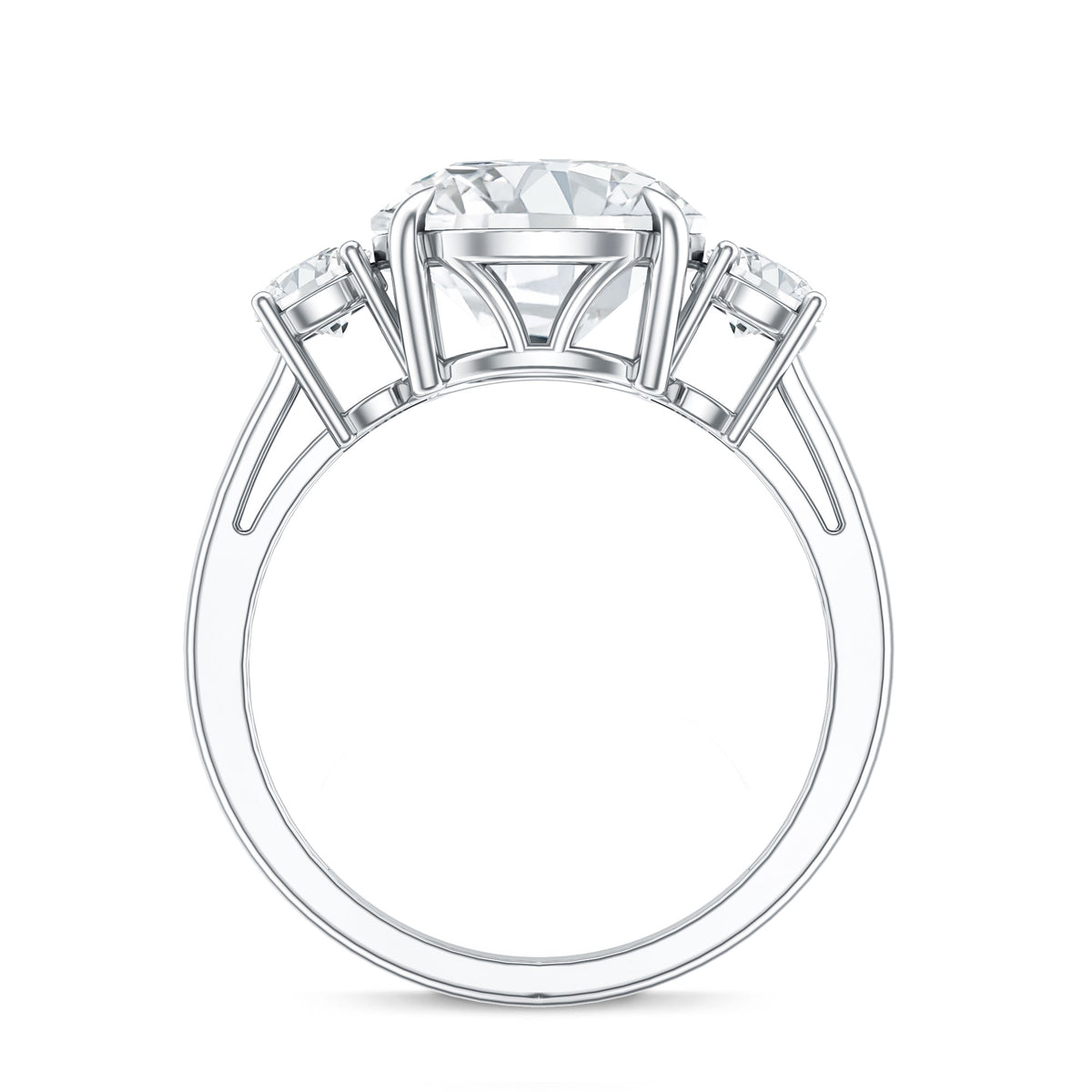 4 Carat Lab Grown Diamond Three Stone Engagement Ring IGI Certified Lab - ( E-VS1 ) - Rosec Jewels