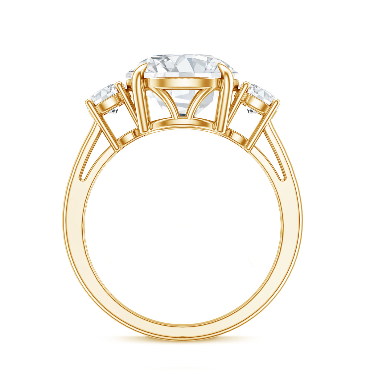 4 Carat Lab Grown Diamond Three Stone Engagement Ring IGI Certified Lab - ( E-VS1 ) - Rosec Jewels