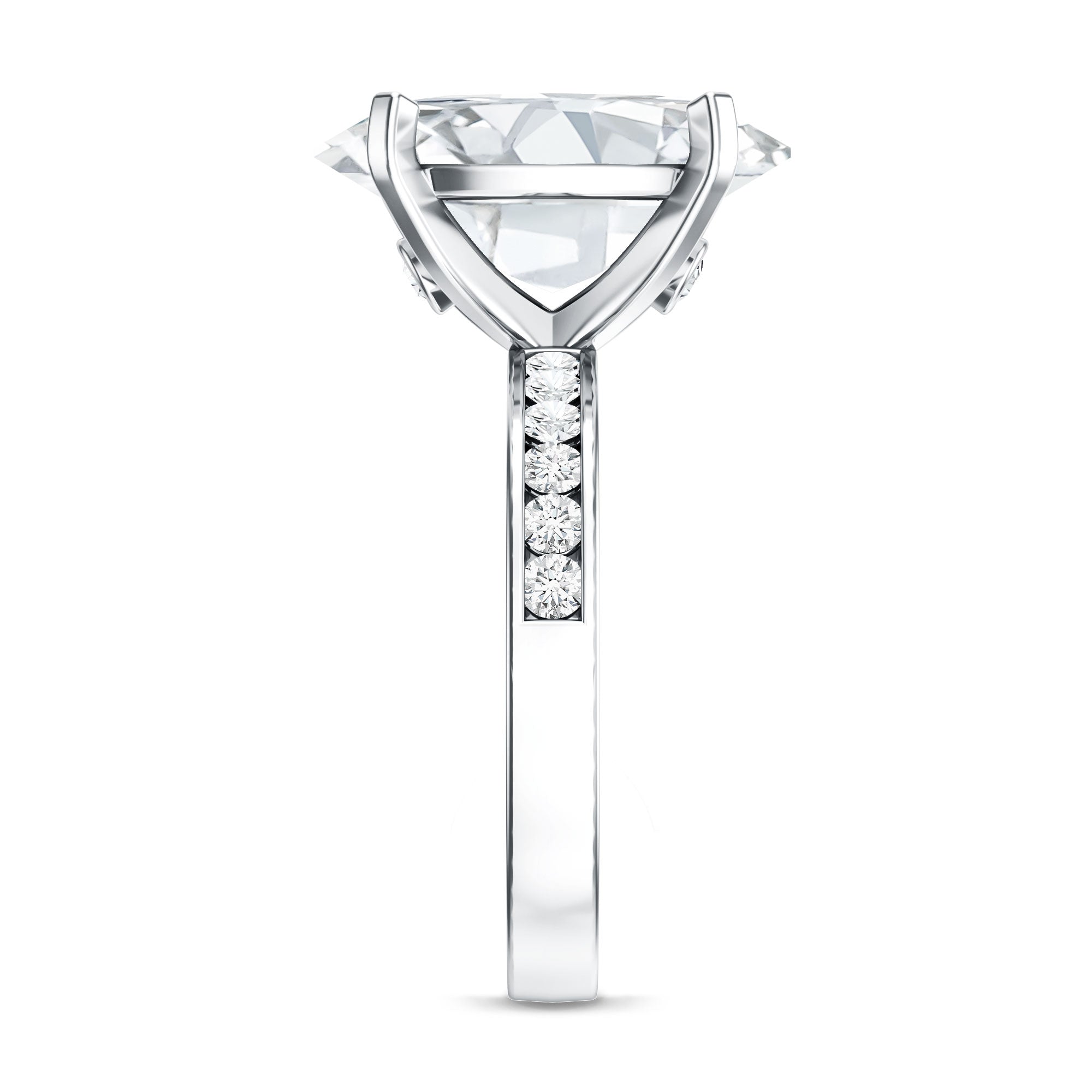 Oval Cut 5 Carat Lab Grown Diamond Big Engagement Ring with IGI Certificate Lab - ( EF-VS ) - Rosec Jewels