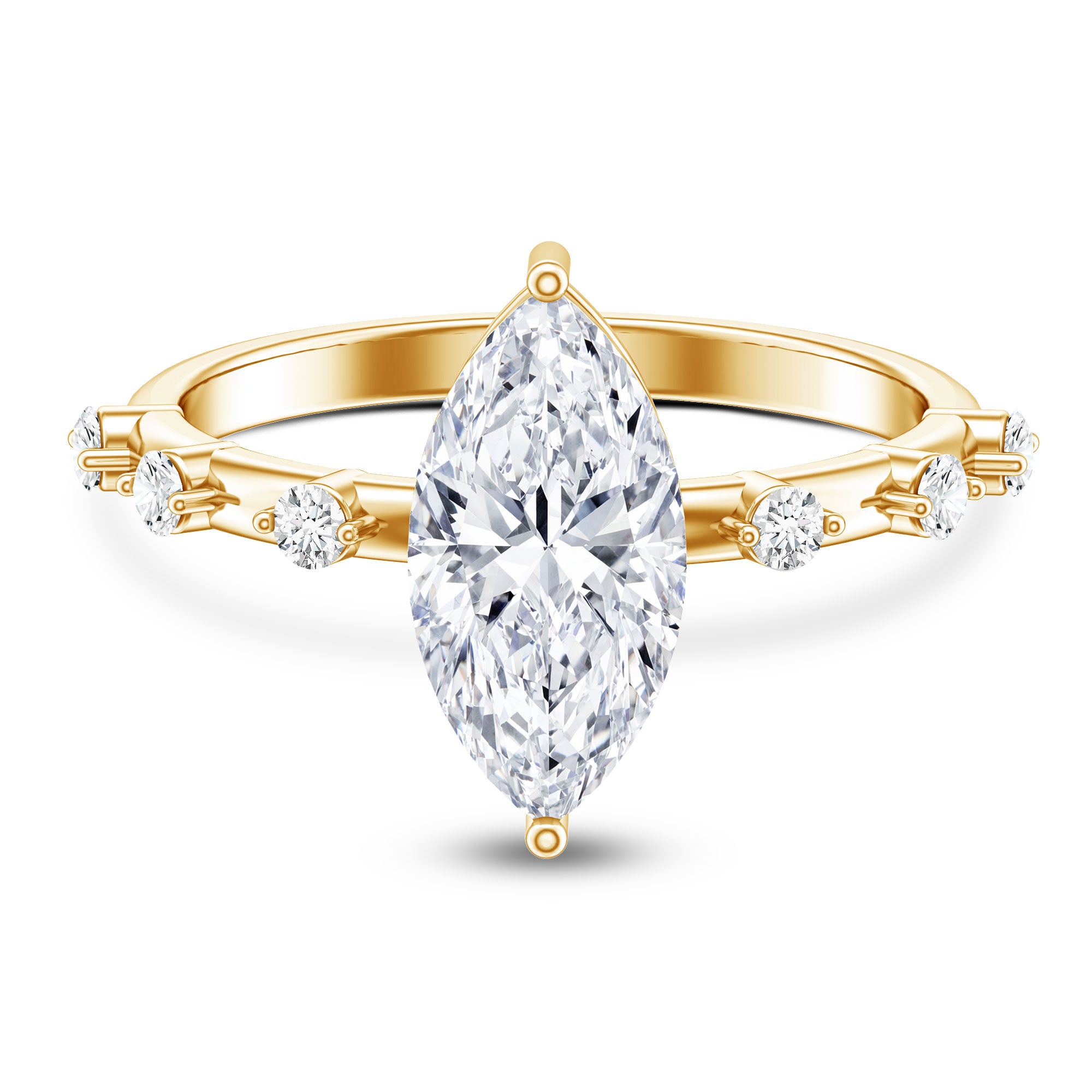 Solitaire 2 Carat Lab Created Diamond Marquise Engagement Ring IGI Certified Lab - ( E-VS1 ) - Rosec Jewels