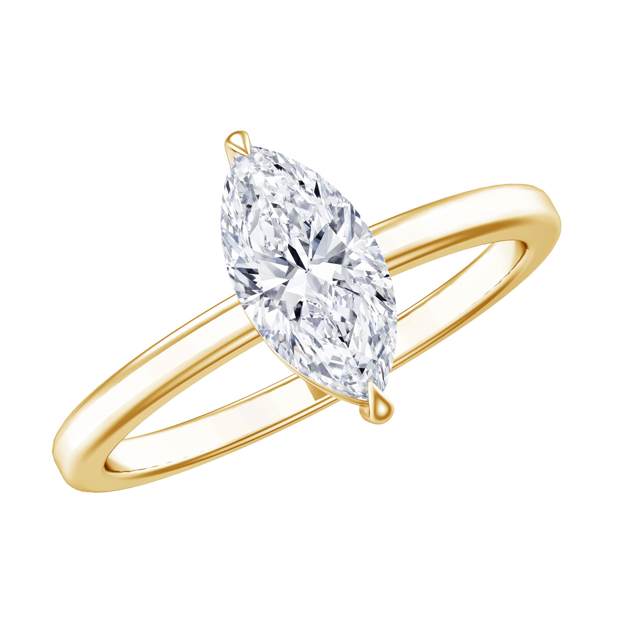 IGI Certified Lab Grown 1 Carat Diamond Marquise Engagement Ring Solitaire Lab - ( EF-VS ) - Rosec Jewels