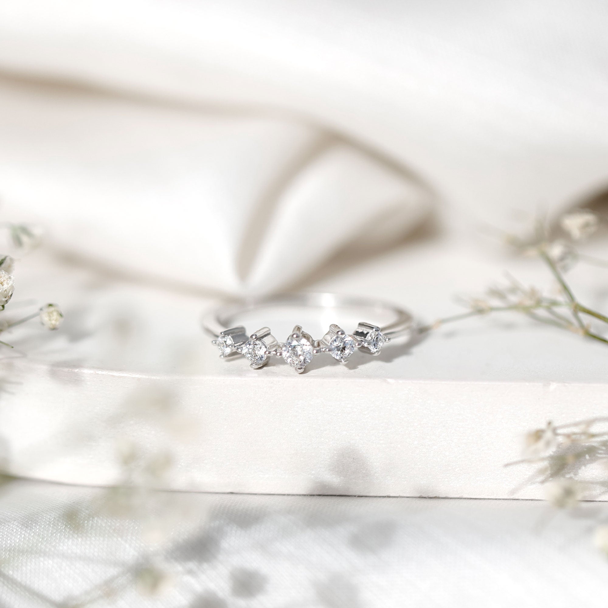 Rosec Jewels-Graduated Style Lab Grown Diamond Promise Ring for Women