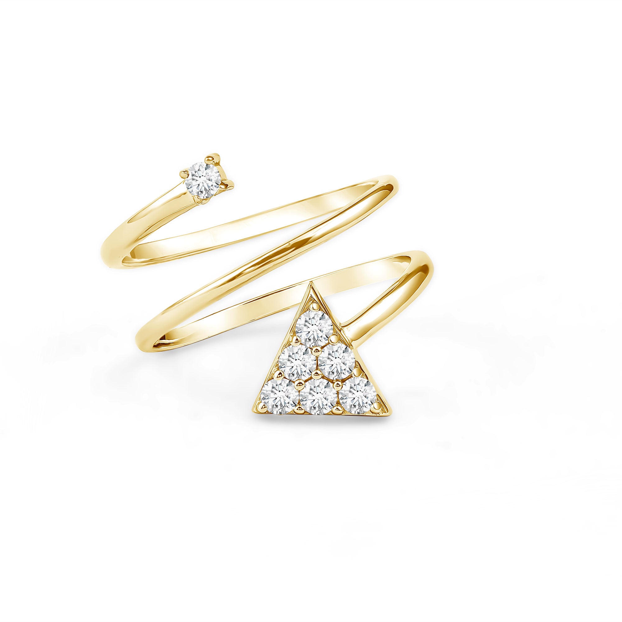 Arrow Shape Spiral Lab Created Diamond Wrap Ring with Certificate Lab - ( EF-VS ) - Rosec Jewels