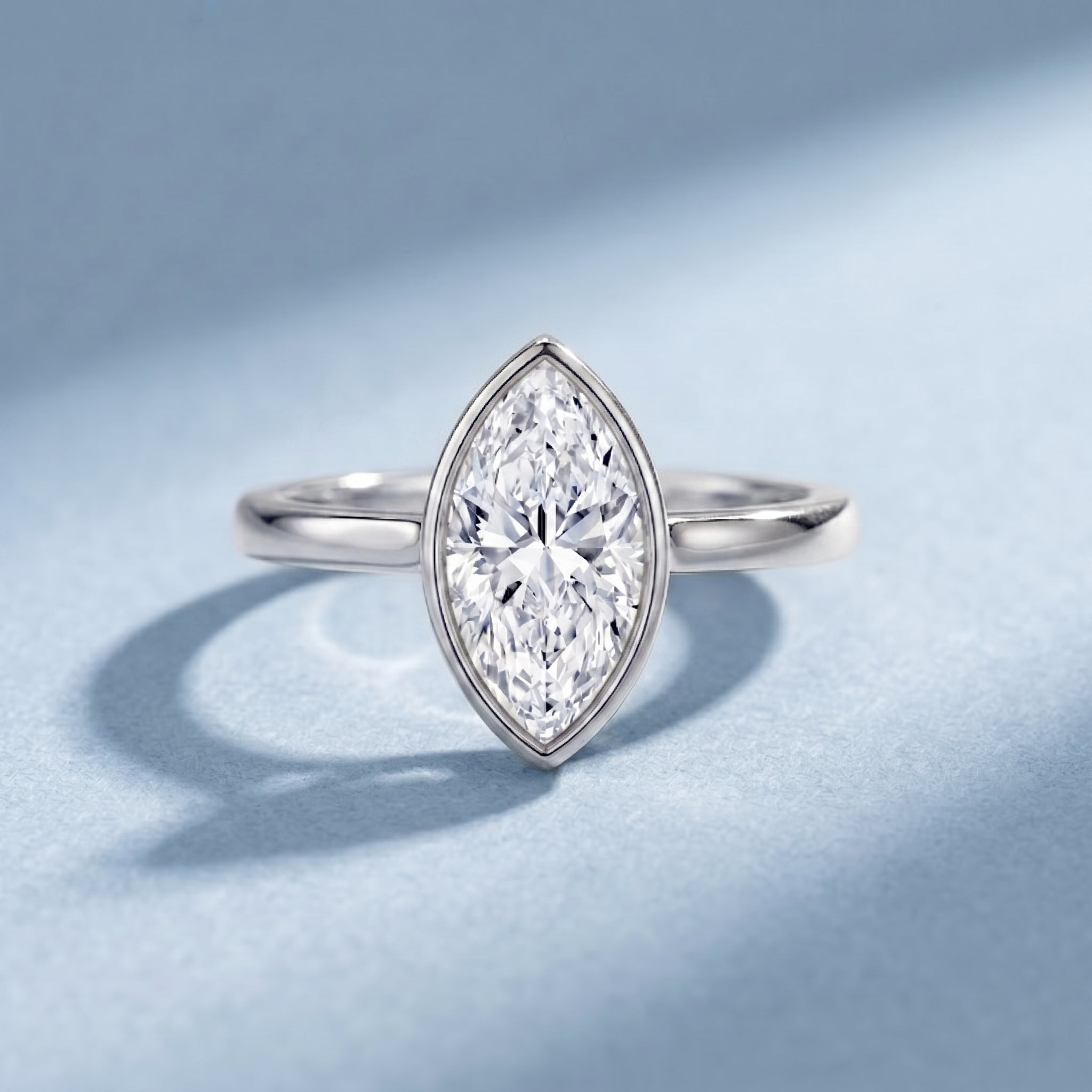 IGI Certified 2 Carat Lab Grown Diamond Marquise Ring For Engagement Lab - ( E-VS1 ) - Rosec Jewels