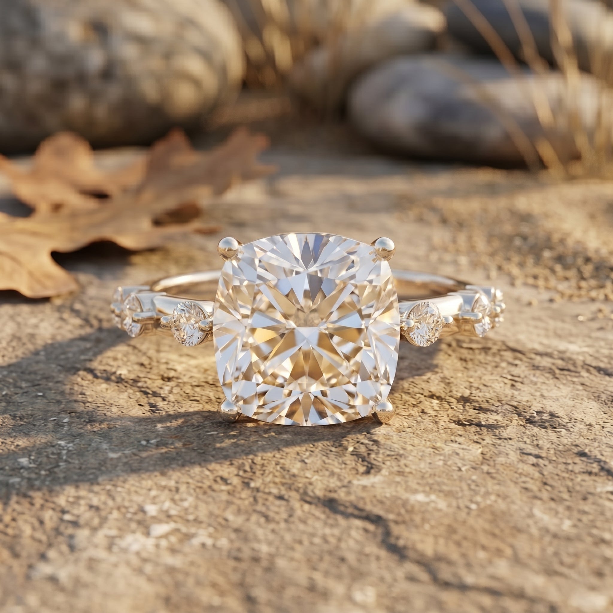 Lab Grown 4 Carat Round Diamond Solitaire Engagement Ring with IGI Certificate Lab - ( E-VS1 ) - Rosec Jewels