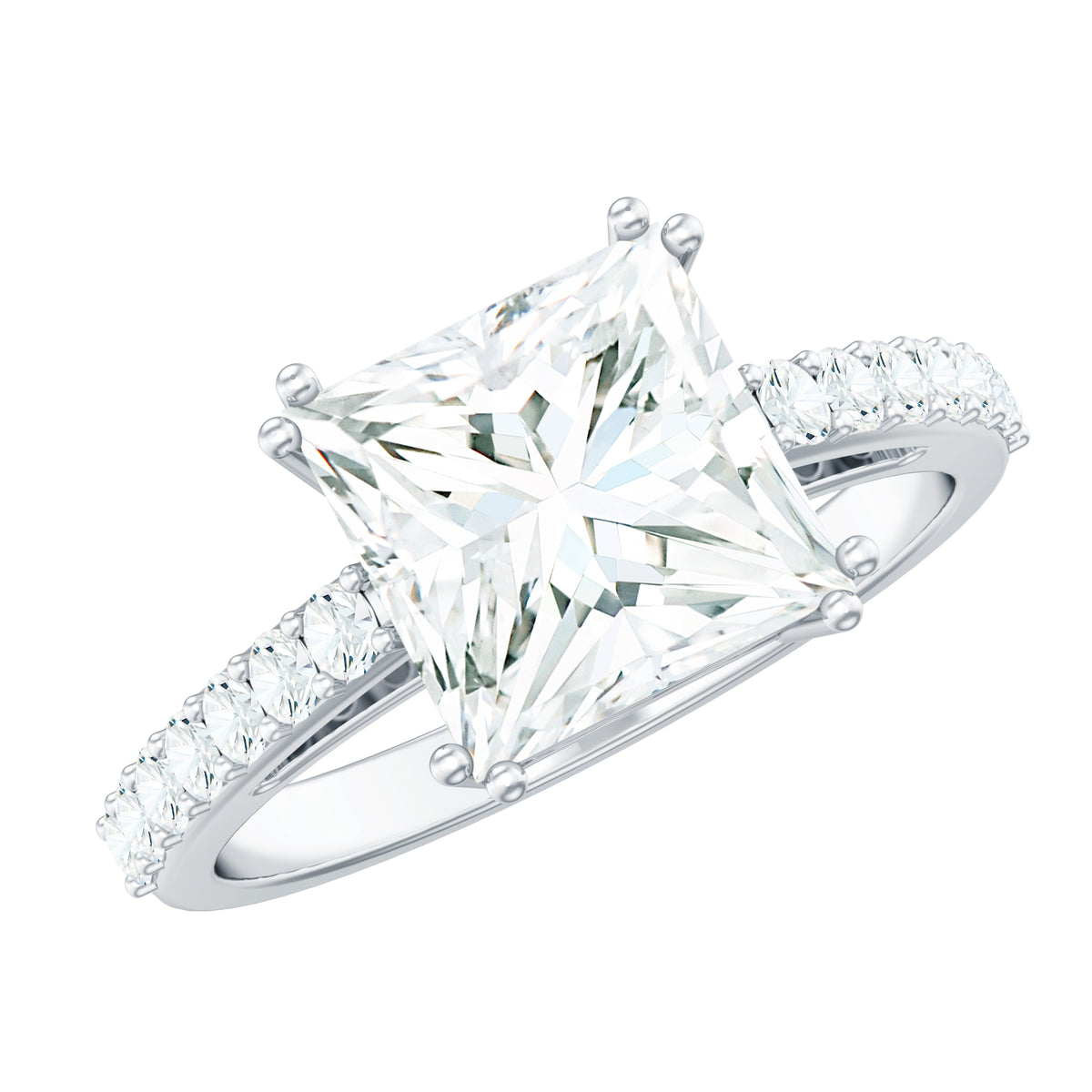 Rosec Jewels-2 Carat Lab Grown Diamond Princess Cut Engagement Ring IGI Certified