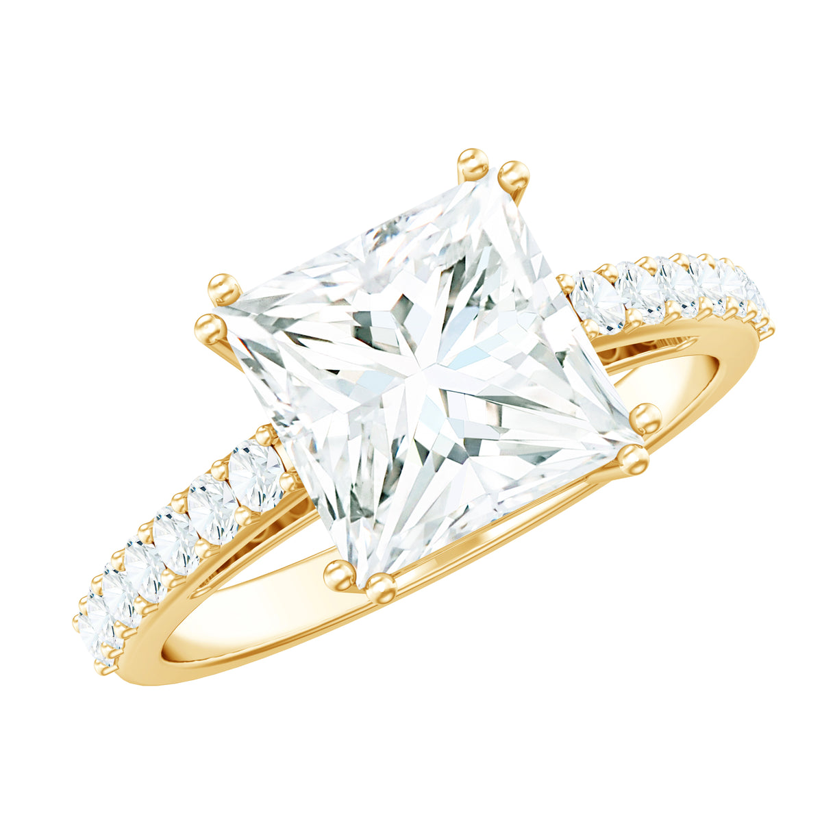Rosec Jewels-2 Carat Lab Grown Diamond Princess Cut Engagement Ring IGI Certified