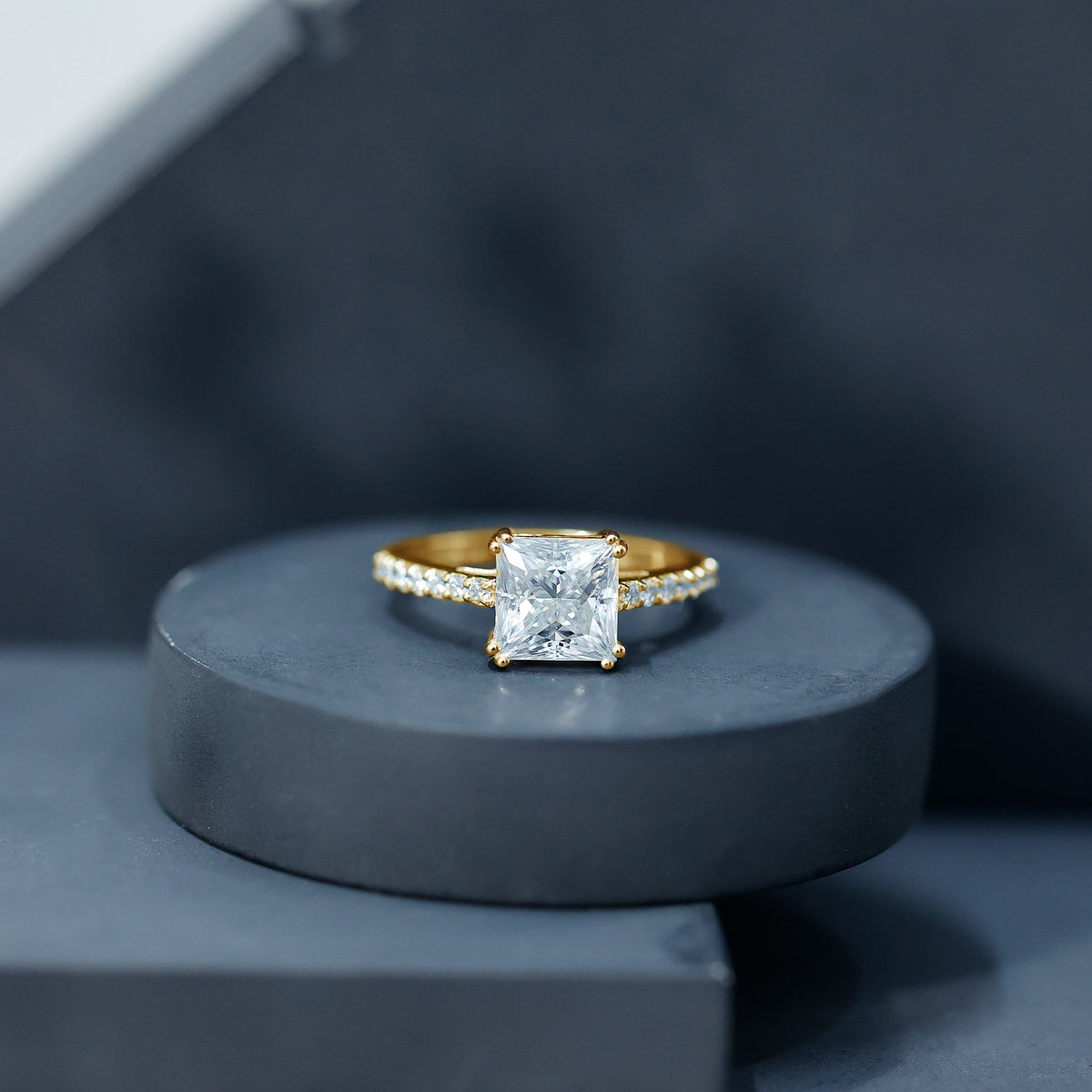 Rosec Jewels-2 Carat Lab Grown Diamond Princess Cut Engagement Ring IGI Certified