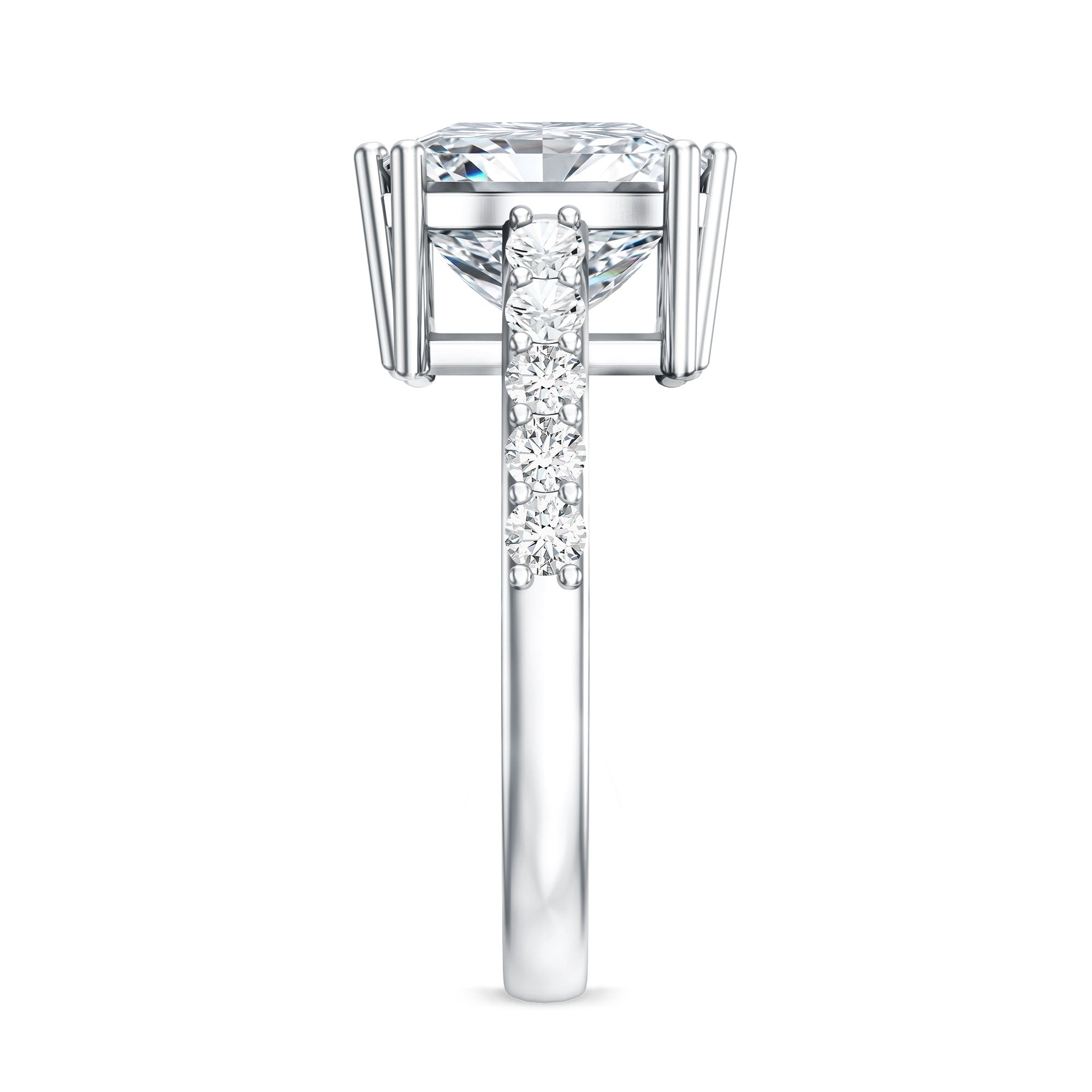 IGI Certified 4 Carat Princess Cut Lab Grown Diamond Solitaire Engagement Ring Lab - ( E-VS1 ) - Rosec Jewels