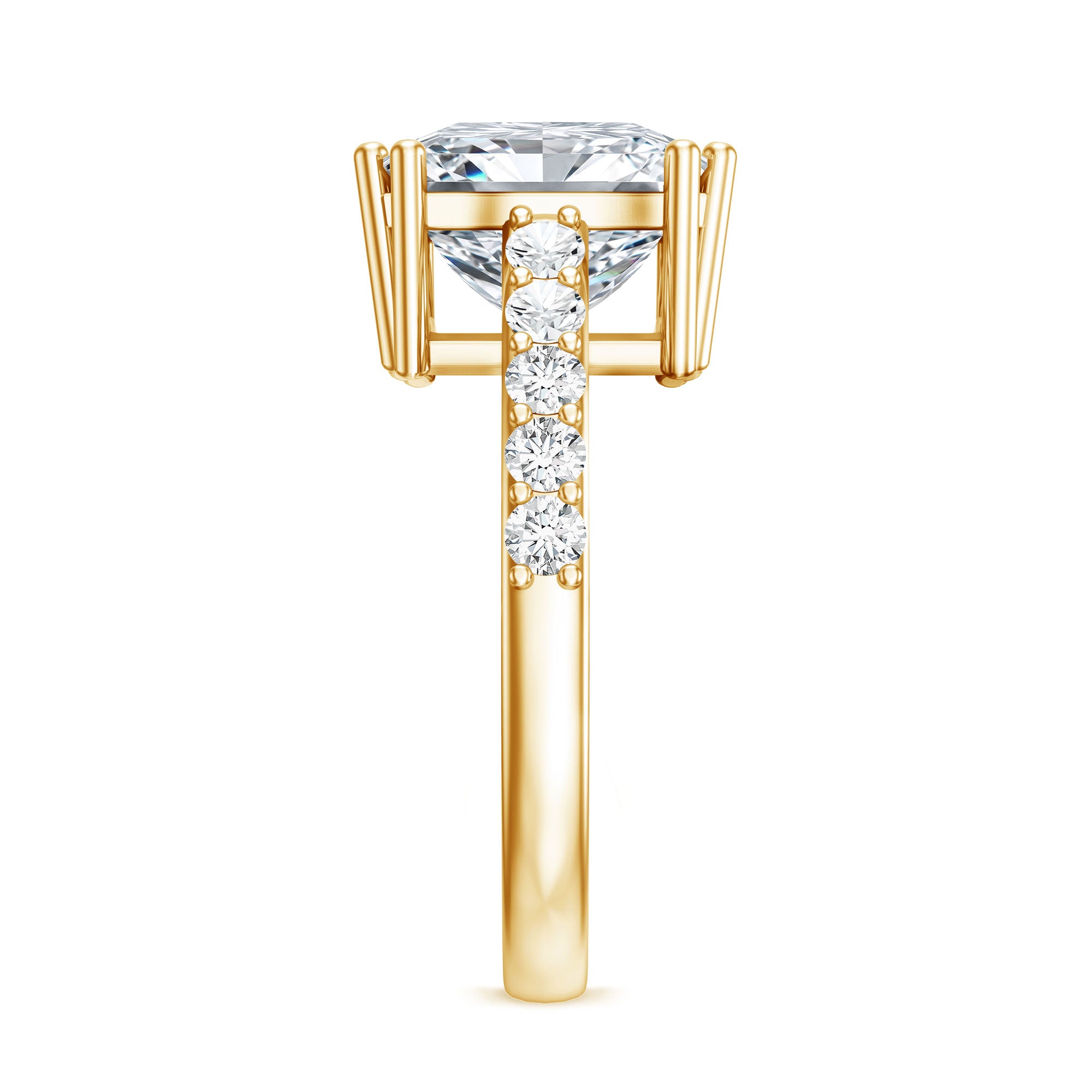 IGI Certified 4 Carat Princess Cut Lab Grown Diamond Solitaire Engagement Ring Lab - ( E-VS1 ) - Rosec Jewels