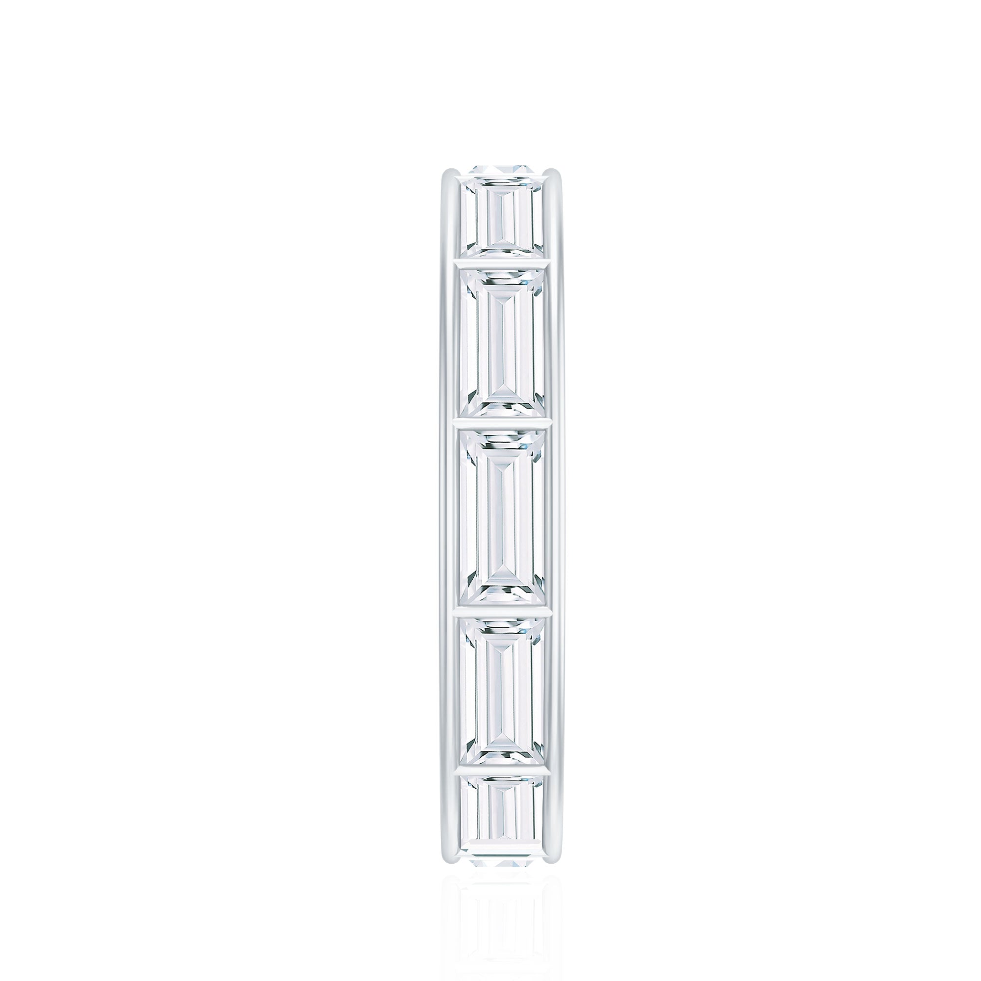 Baguette Cut Zircon East West Full Eternity Band Ring AAAA - Rosec Jewels