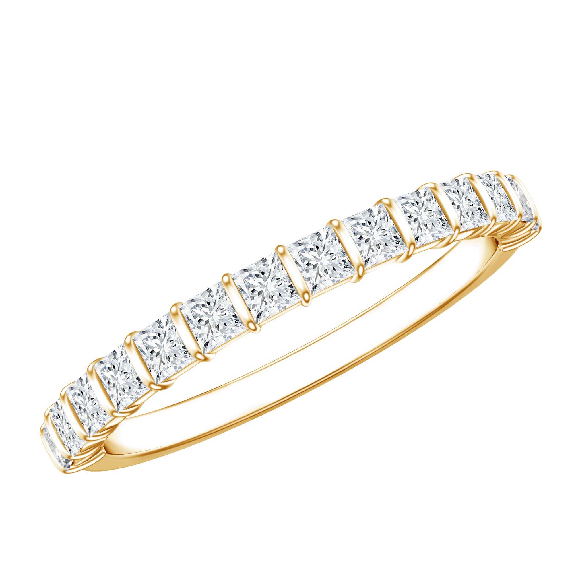 Princess Cut Diamond Anniversary Band Ring Natural - ( HI-SI ) - Rosec Jewels