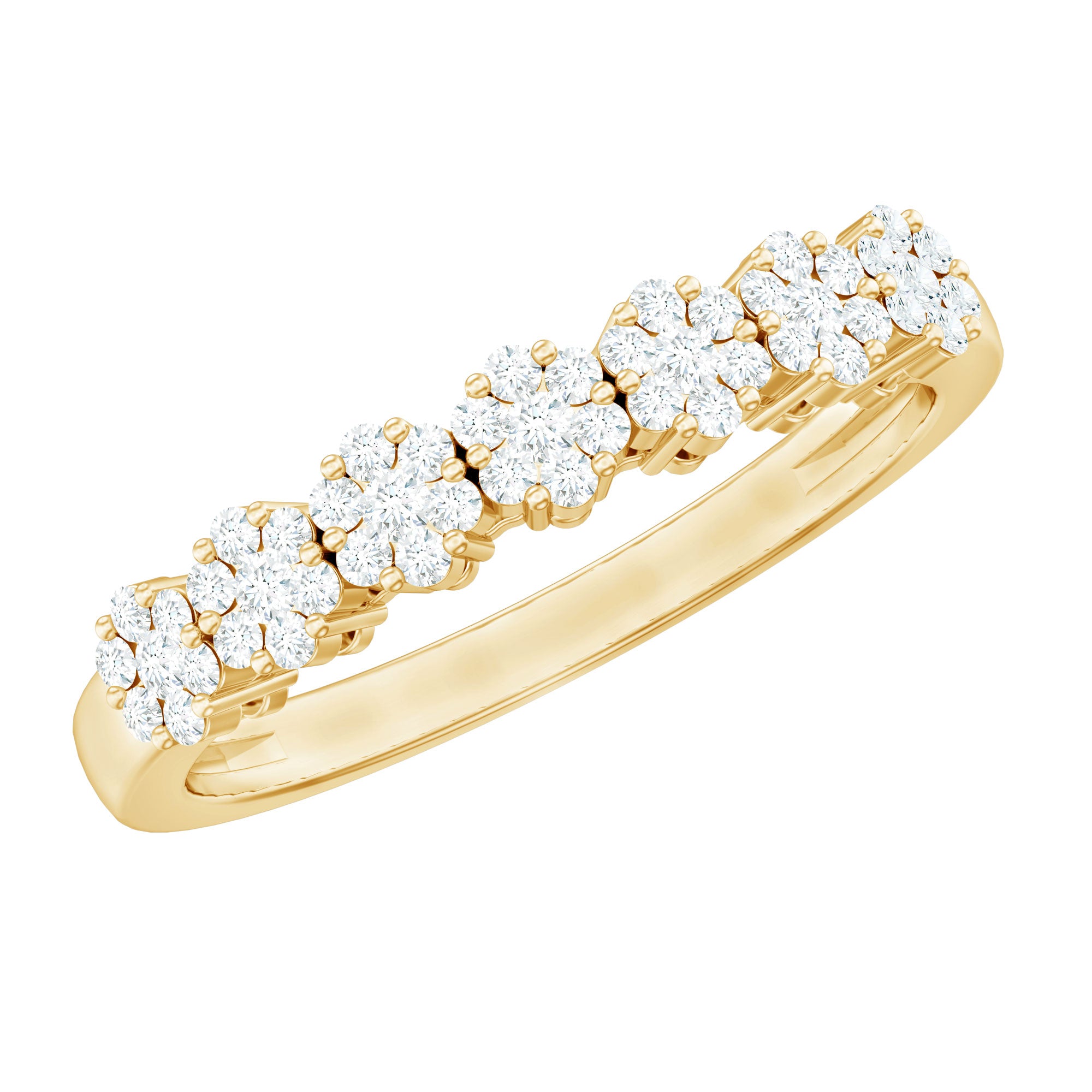 Certified Diamond Cluster Anniversary Ring Natural - ( HI-SI ) - Rosec Jewels