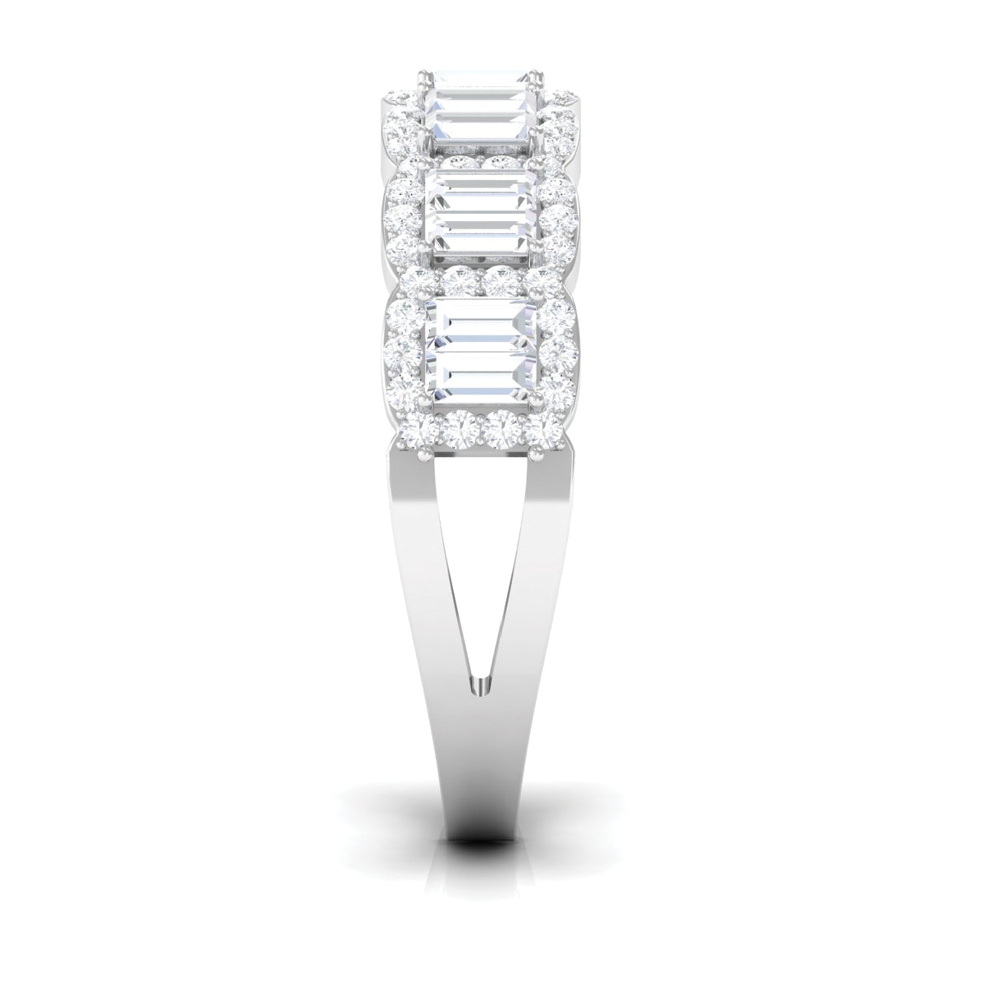 Designer Cubic Zirconia Semi Eternity Band Ring AAAA - Rosec Jewels