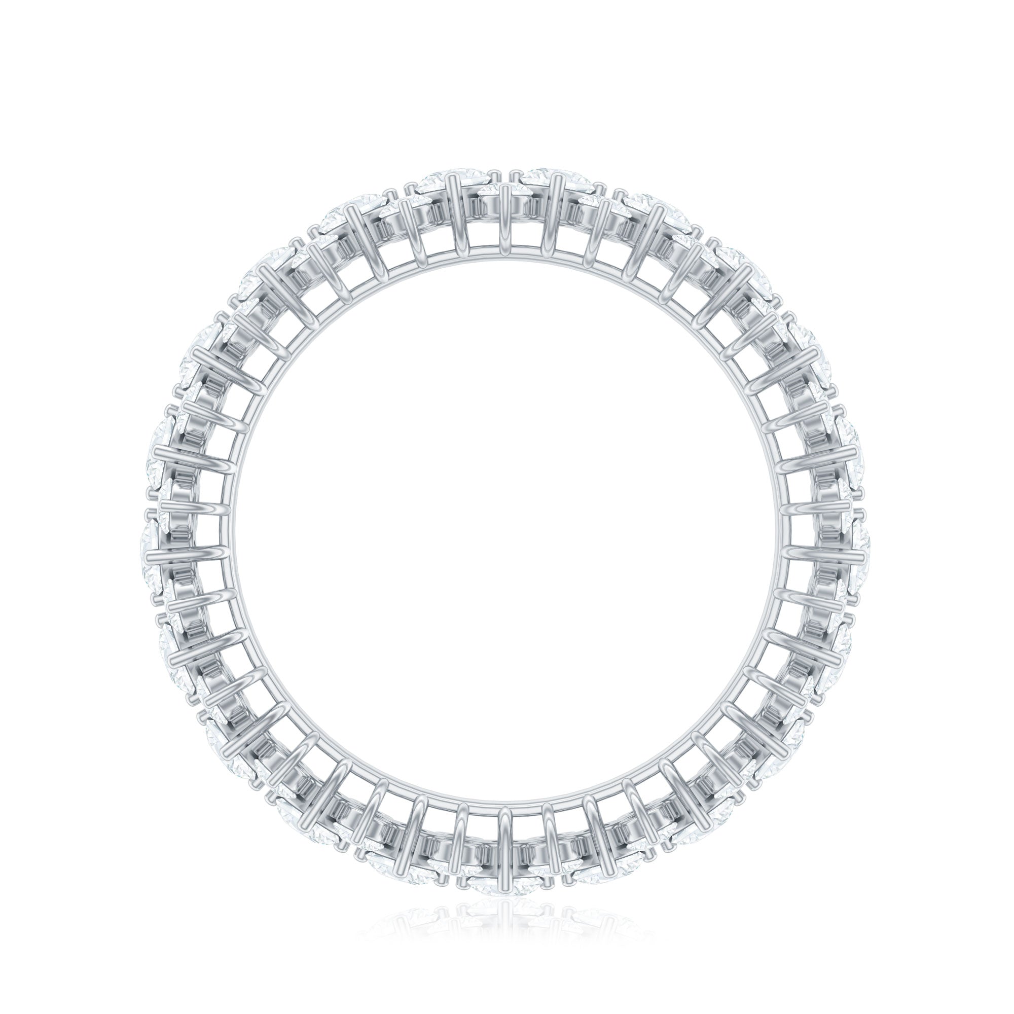 3.5 CT Zircon Cluster Eternity Ring in Prong Setting AAAA - Rosec Jewels