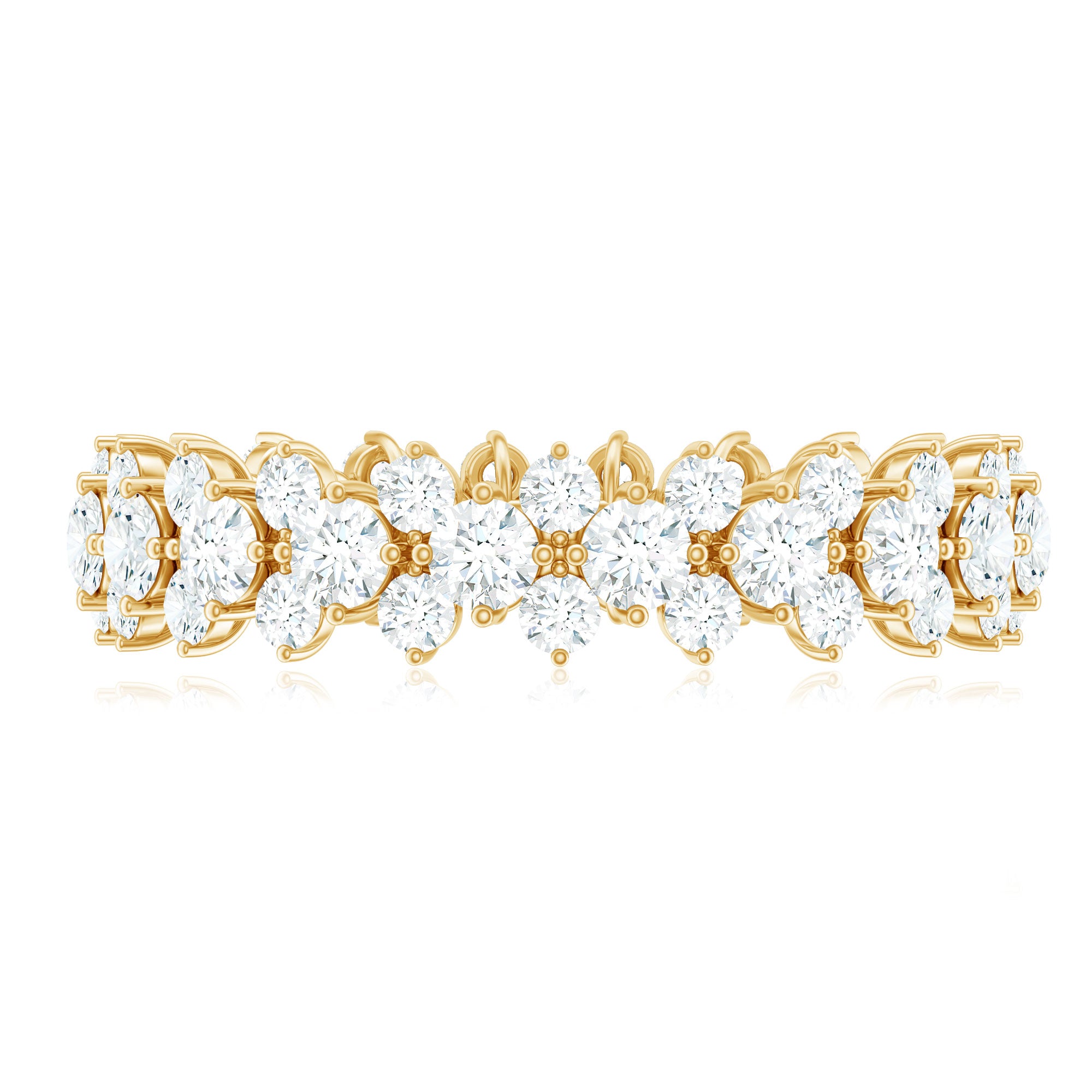 3.5 CT Zircon Cluster Eternity Ring in Prong Setting AAAA - Rosec Jewels