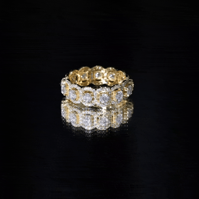 Certified Moissanite Statement Wedding Band for Women D-VS1 - Rosec Jewels