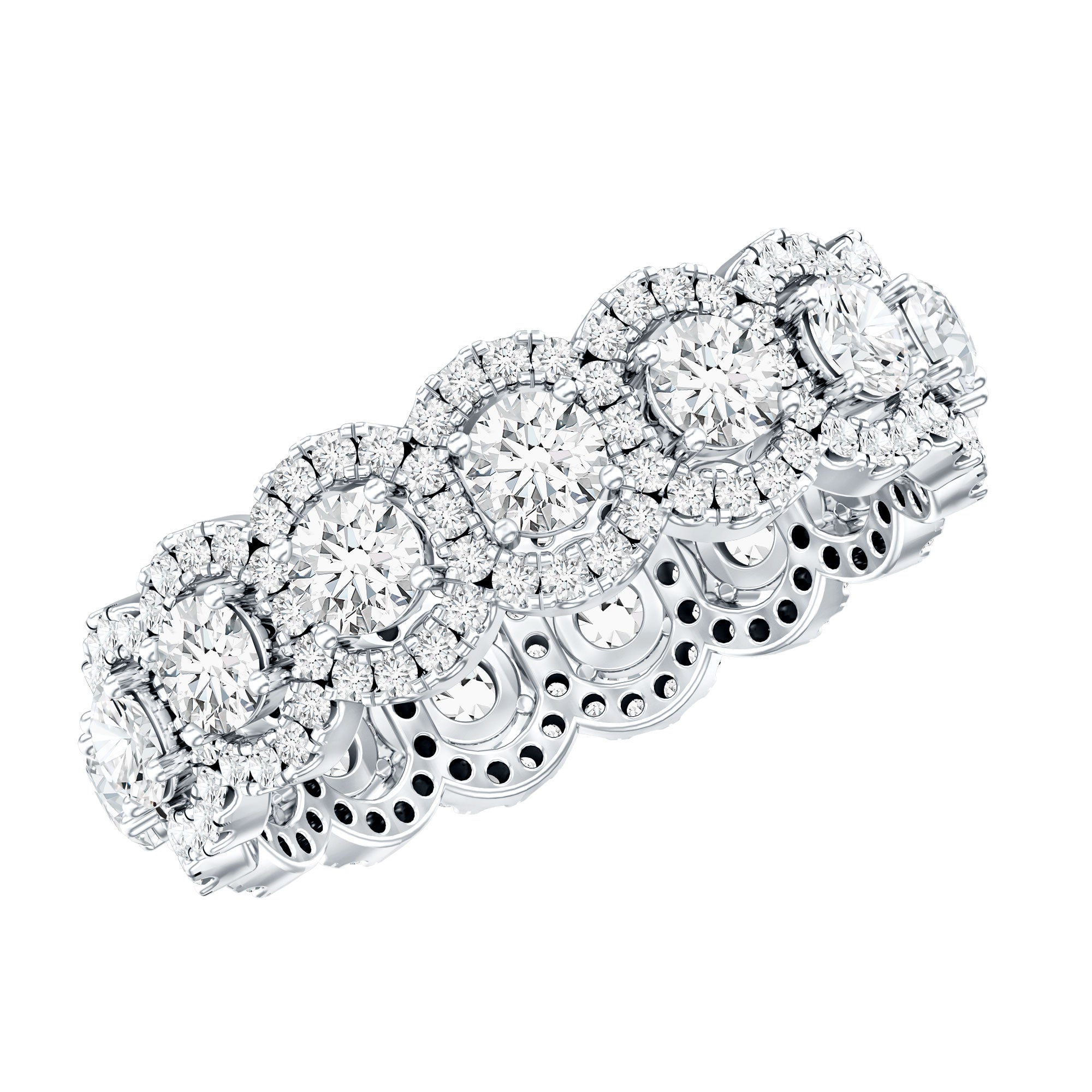 Certified Moissanite Statement Wedding Band for Women D-VS1 - Rosec Jewels