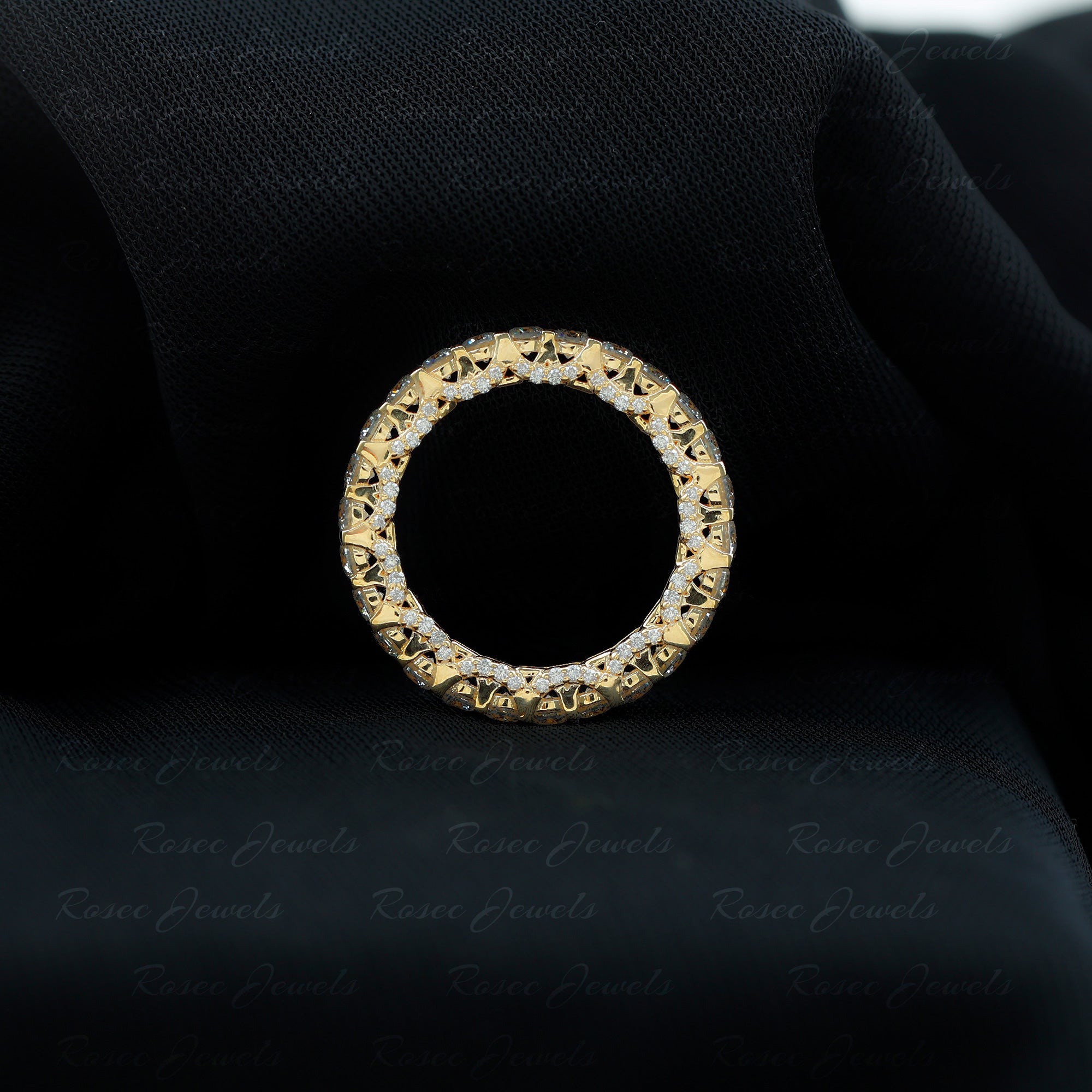 Trellis Set Moissanite Full Eternity Band Ring D-VS1 - Rosec Jewels