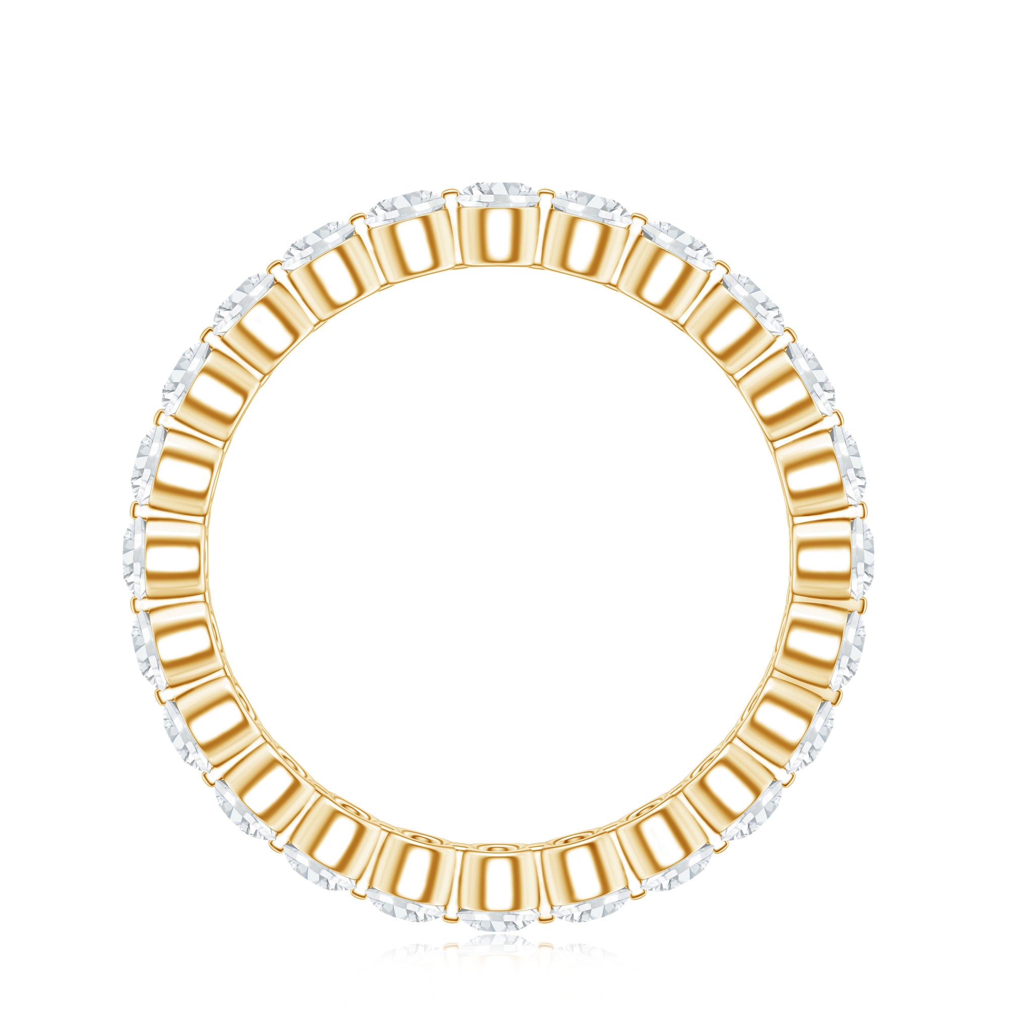 Certified Round Cut Moissanite Eternity Band Ring D-VS1 - Rosec Jewels