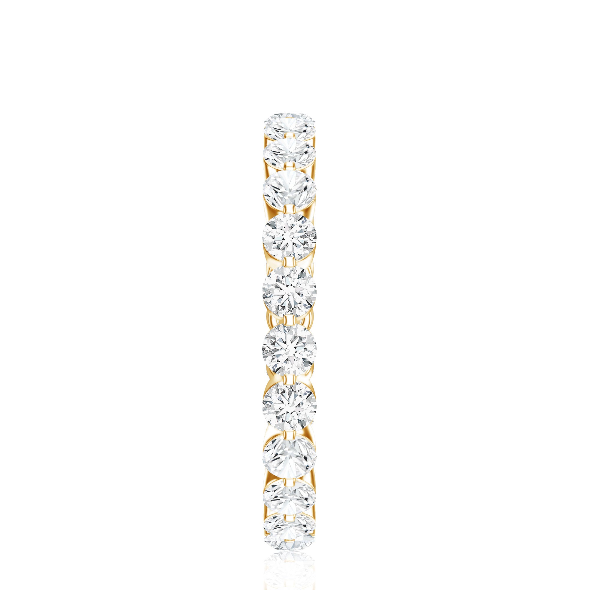 Certified Round Cut Moissanite Eternity Band Ring D-VS1 - Rosec Jewels