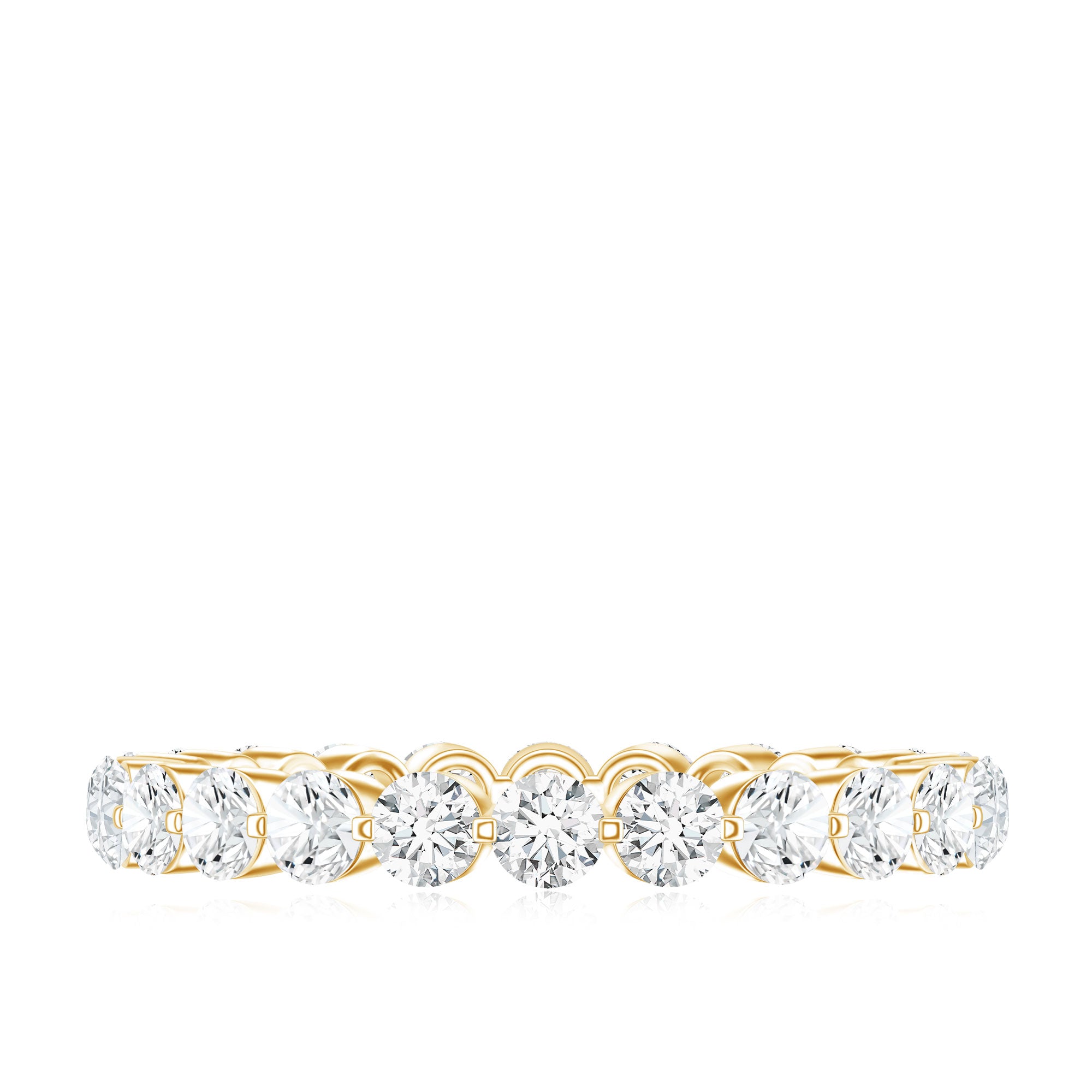 Certified Round Cut Moissanite Eternity Band Ring D-VS1 - Rosec Jewels