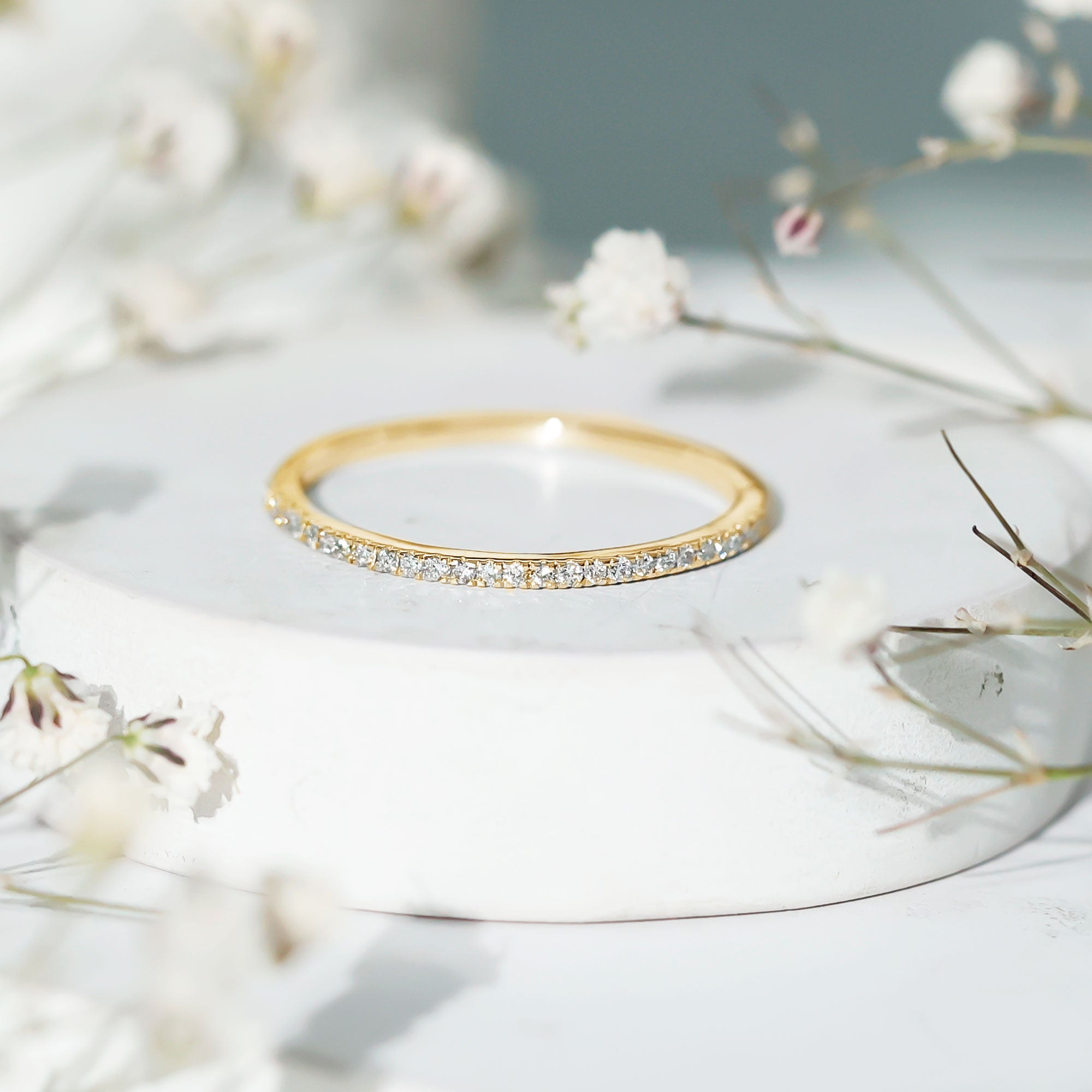Moissanite Minimal Eternity Stackable Ring D-VS1 - Rosec Jewels