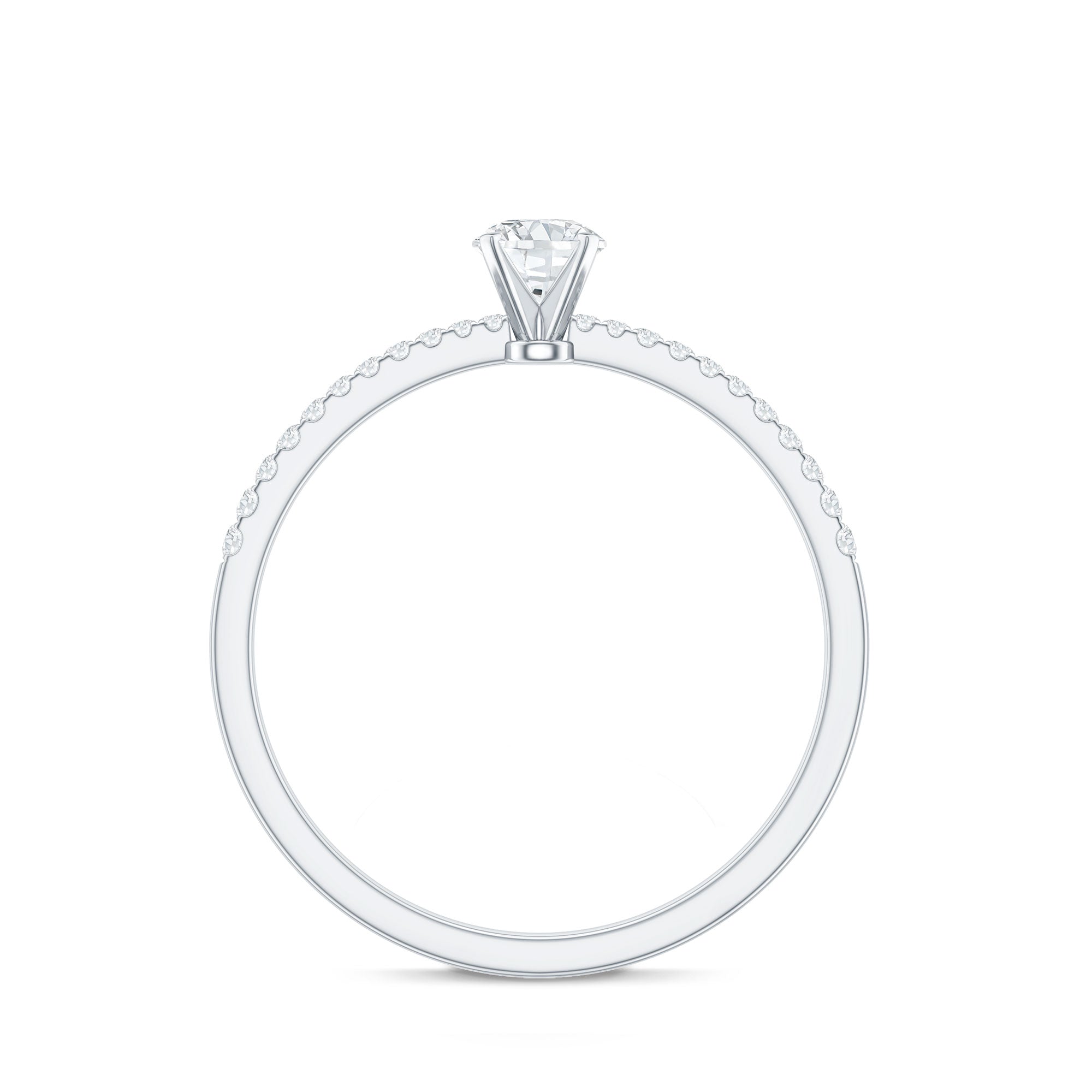 Certified 5 MM Round Moissanite Solitaire Promise Ring D-VS1 - Rosec Jewels
