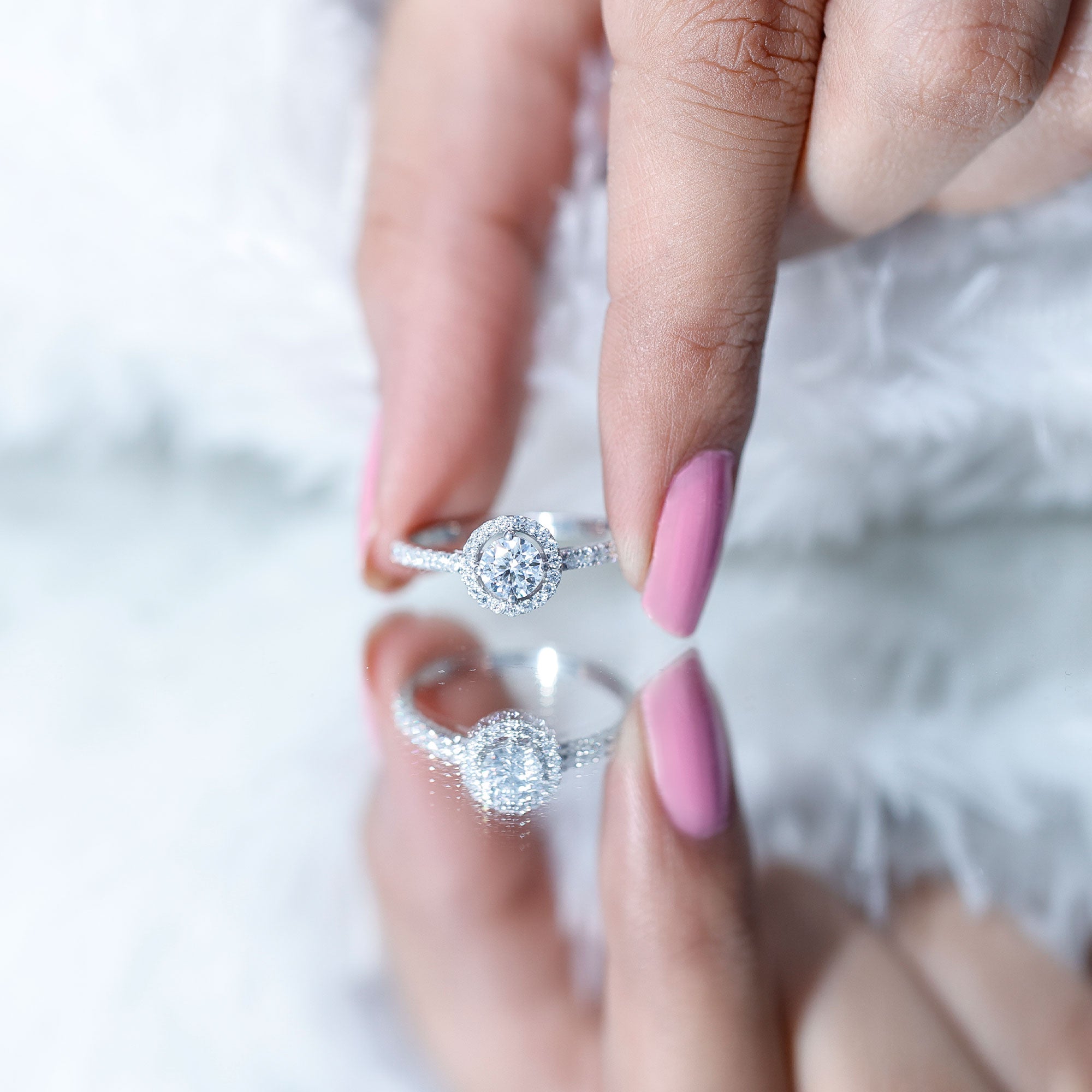 Brilliant Cut Moissanite Promise Ring With Certificate D-VS1 - Rosec Jewels