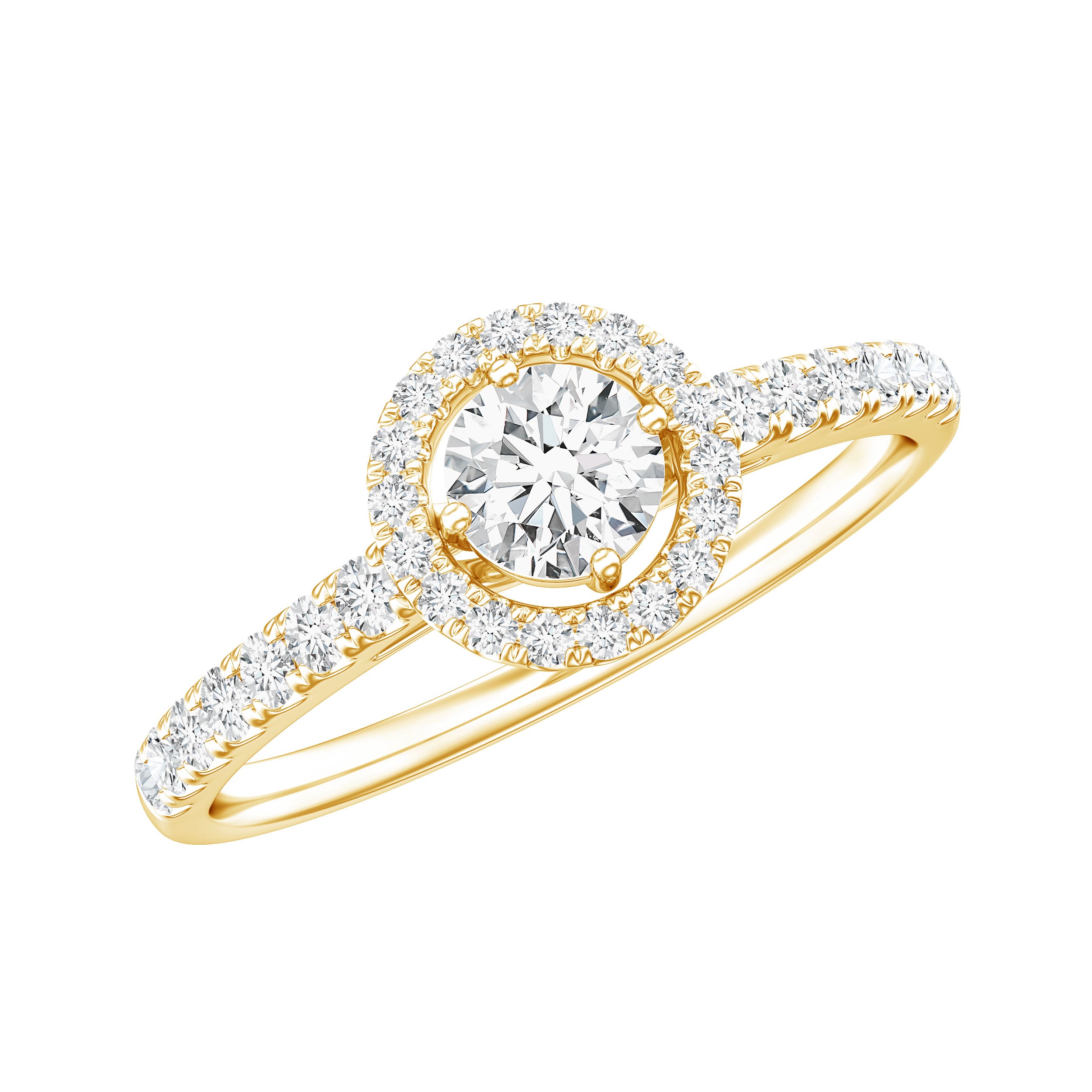 Brilliant Cut Moissanite Promise Ring With Certificate D-VS1 - Rosec Jewels